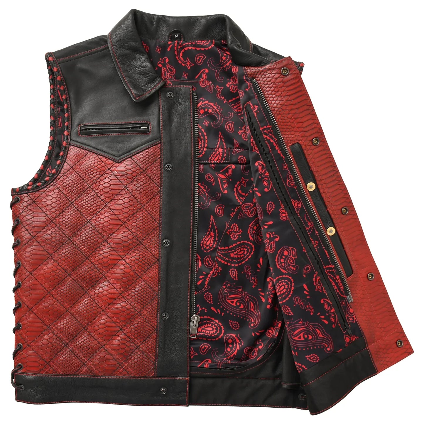 Kingsnake Men’s Motorcycle Leather Vest