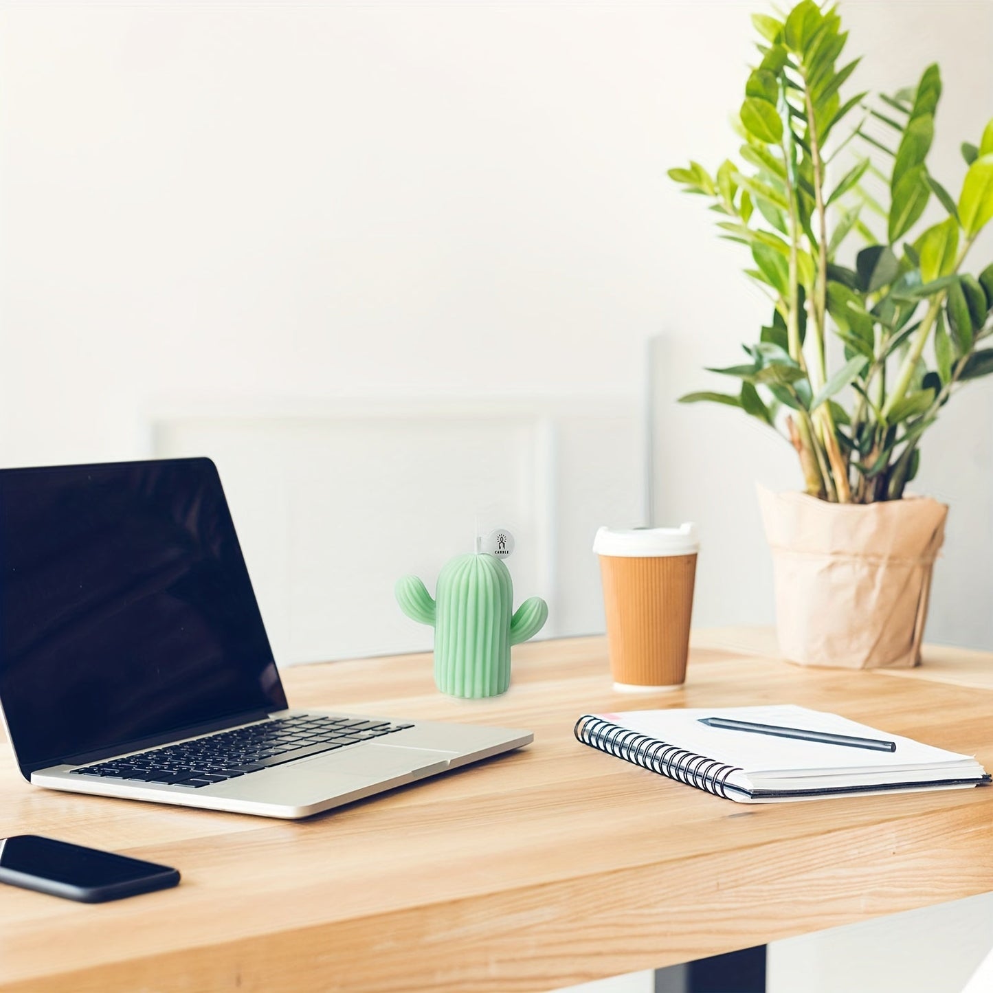 Rejuuv Cactus Shaped Scented Candle, Scented Candle For Wedding Holiday Decor, Handmade Soy Wax Aesthetic Candles For Women With Sage And Sea Salt Fragrance