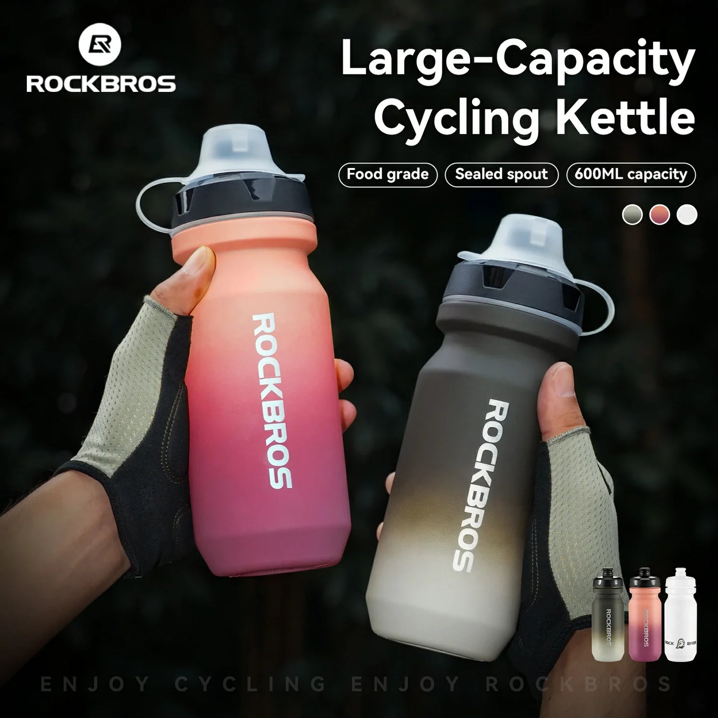 Skin-Feeling Bike Bottle with Pull-Top Lid – Lightweight Leakproof 600/750ml
