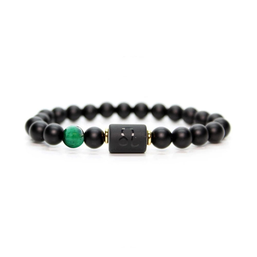 12 Zodiac Sign Obsidian Bracelet For Women Men Fashion Natural Black Agate Stone Elastic Bead Bracelet Bangles Birthday Jewelry - Premium bracelets from Lizard Vigilante - Just $22.39! Shop now at Lizard Vigilante