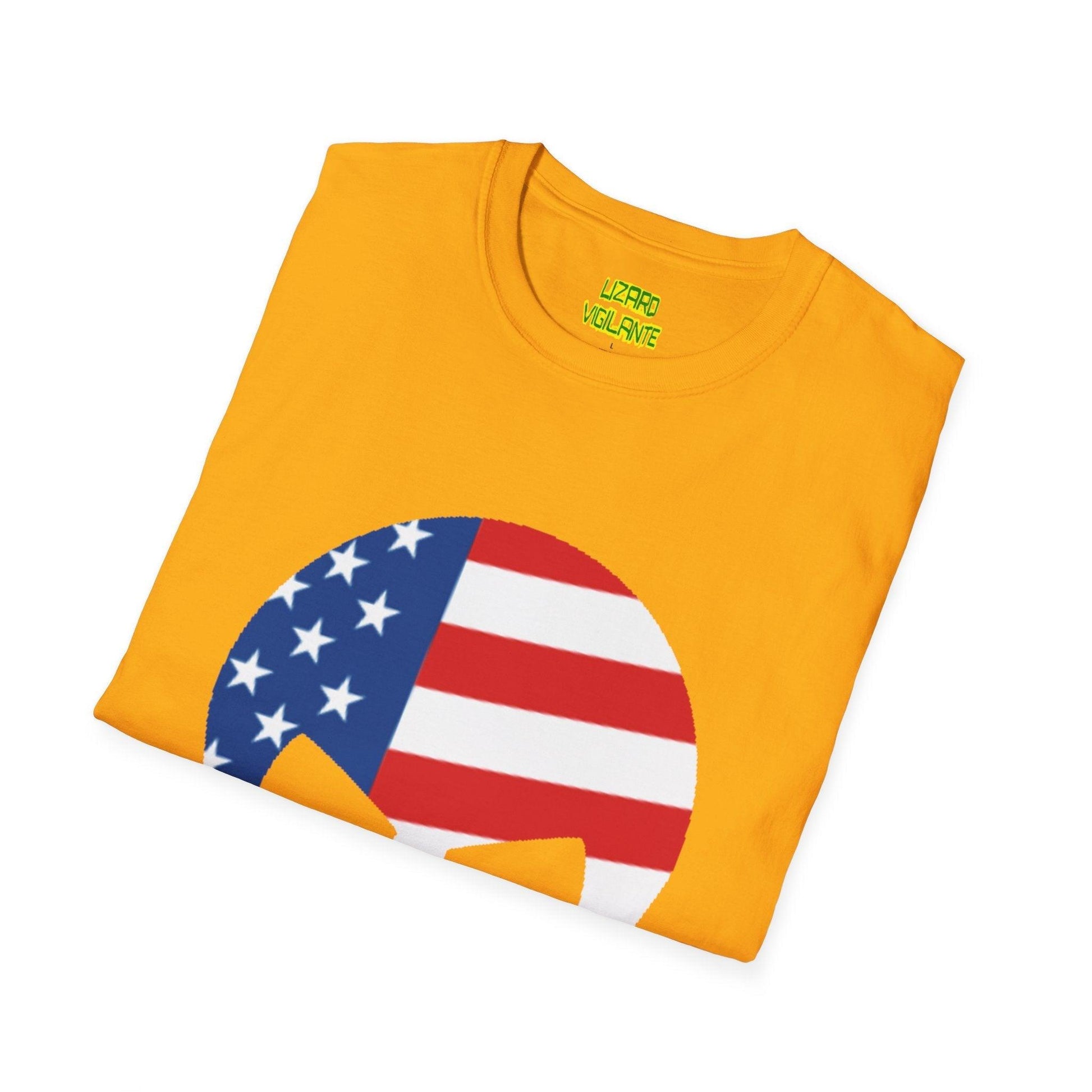 American Flag Skull Graphic Unisex Softstyle USA T-Shirt - Lizard Vigilante