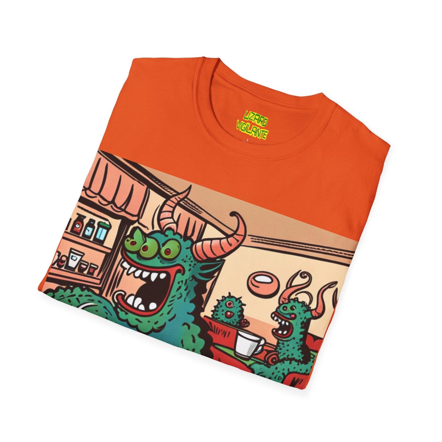 Lizard Vigilante Premium Coffee Monsters Unisex Softstyle T-Shirt - Lizard Vigilante