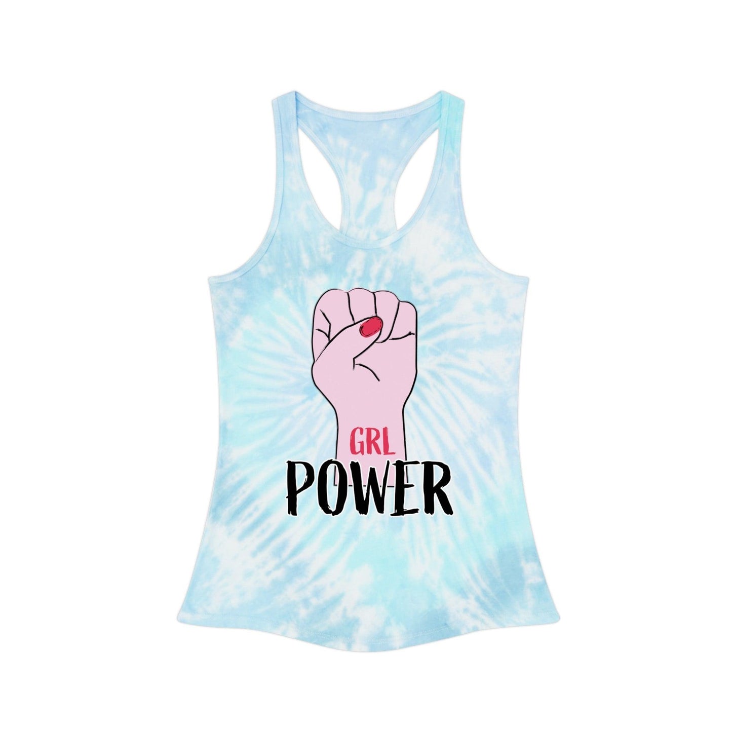 GRL POWER Fist Tie Dye Racerback Tank Top - Lizard Vigilante