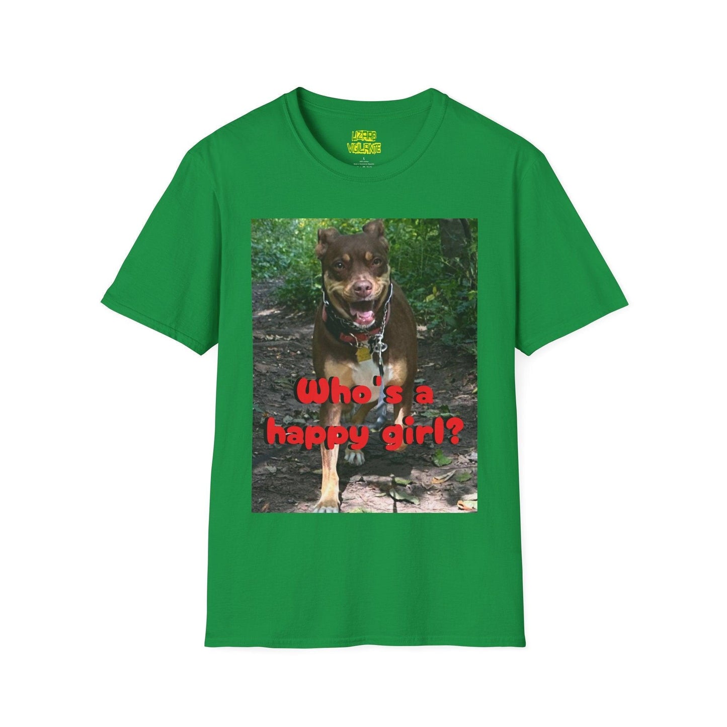 Who's A Happy Girl? Doggie Unisex Softstyle "Primo Rocks IV" T-Shirt - Lizard Vigilante