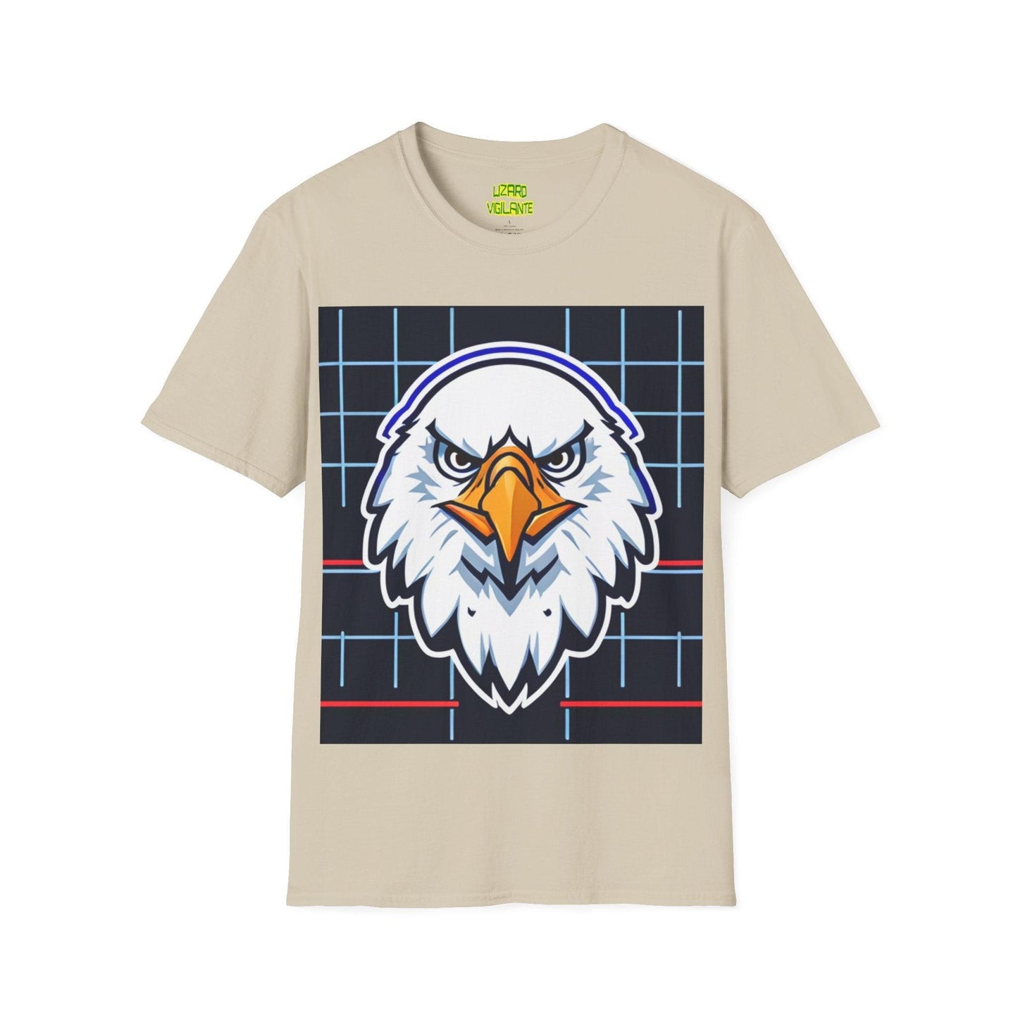 Bald Eagle Grid Graphic Unisex Softstyle T-Shirt - Lizard Vigilante