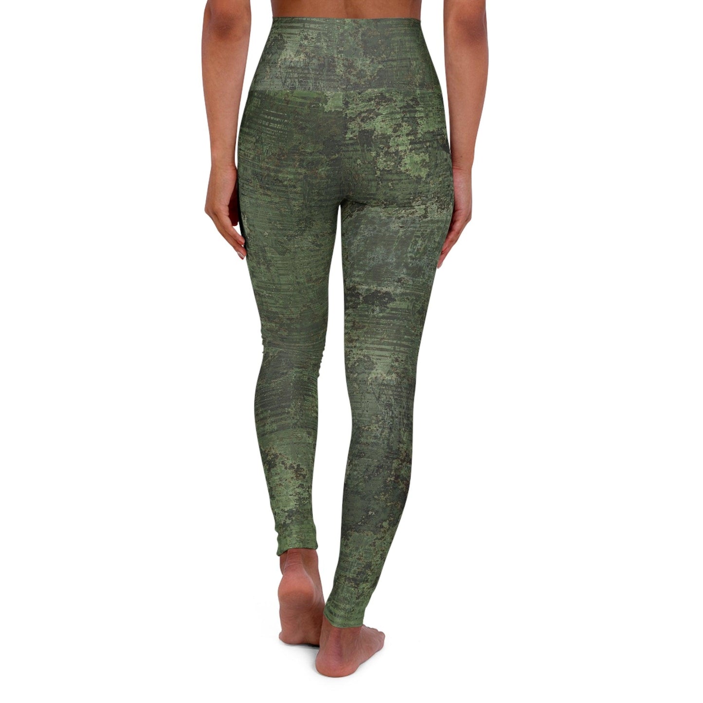 Dirty Green Camo Army High Waisted Yoga Leggings - Lizard Vigilante