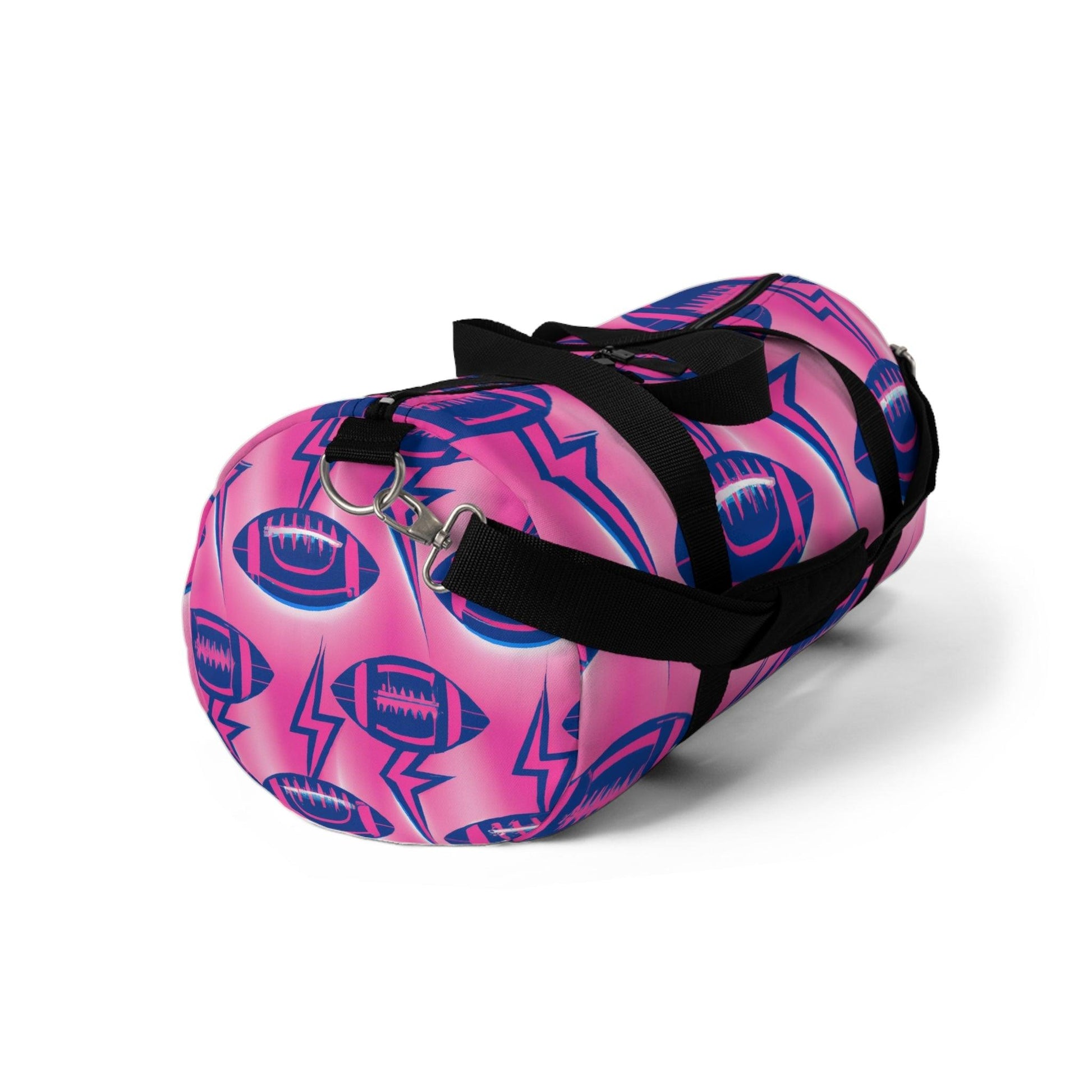 Pink American Football Lightning Duffel Bag - Lizard Vigilante