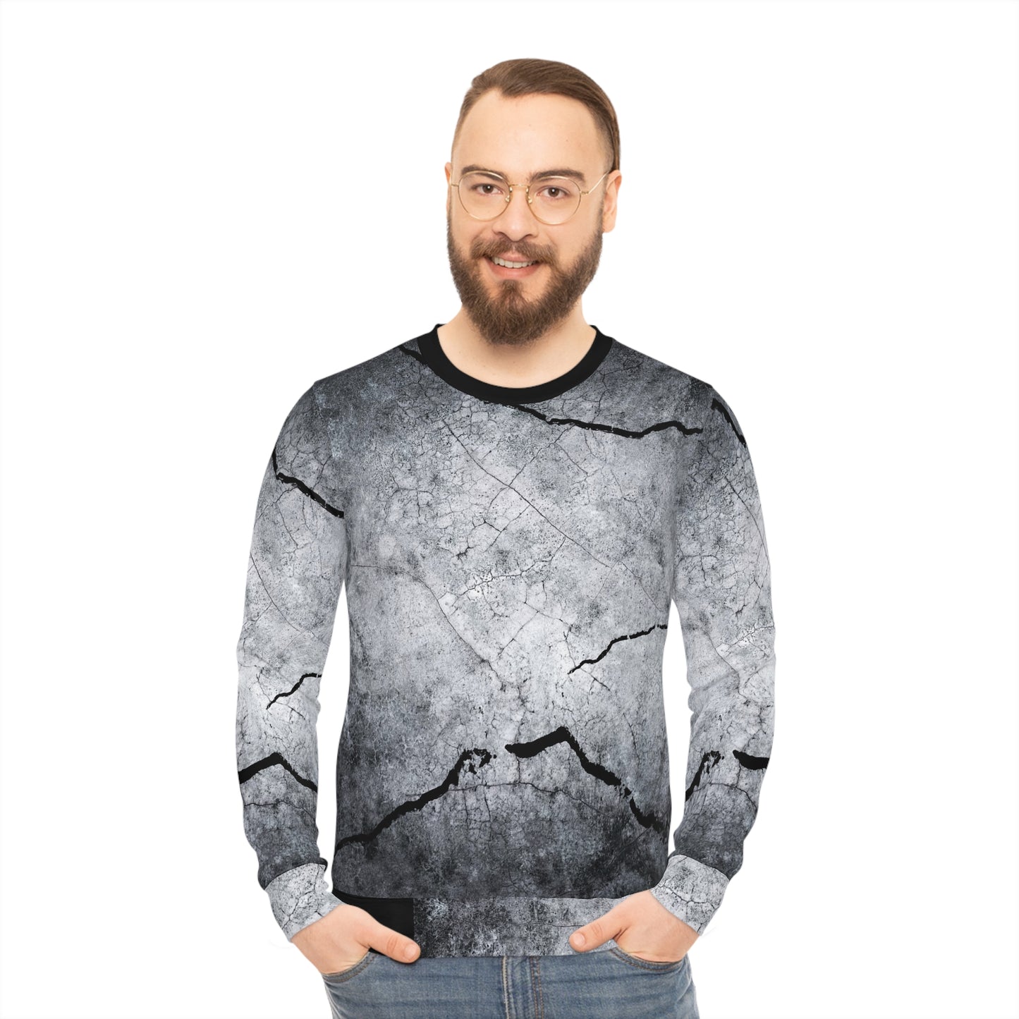 Rock Cracks Lightweight Sweatshirt - Premium All Over Prints from Printify - Just $36.29! Shop now at Lizard Vigilante