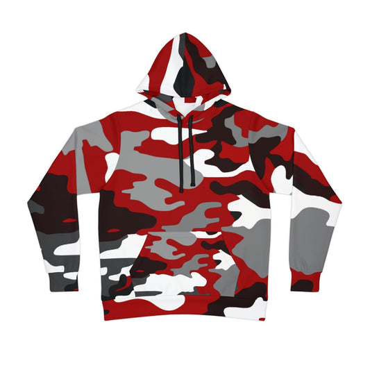 Red White Black Gray Camo Athletic Hoodie - Lizard Vigilante