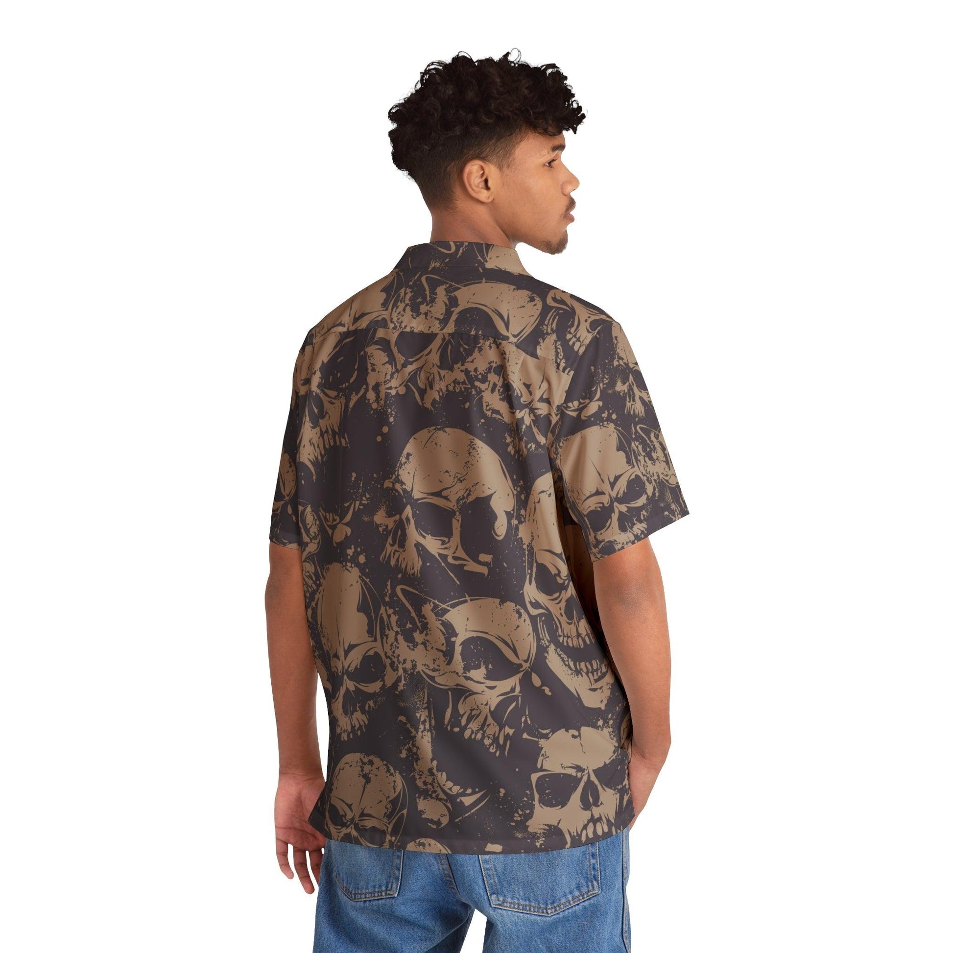 Skull Pile Men's Hawaiian Shirt (AOP) - Lizard Vigilante