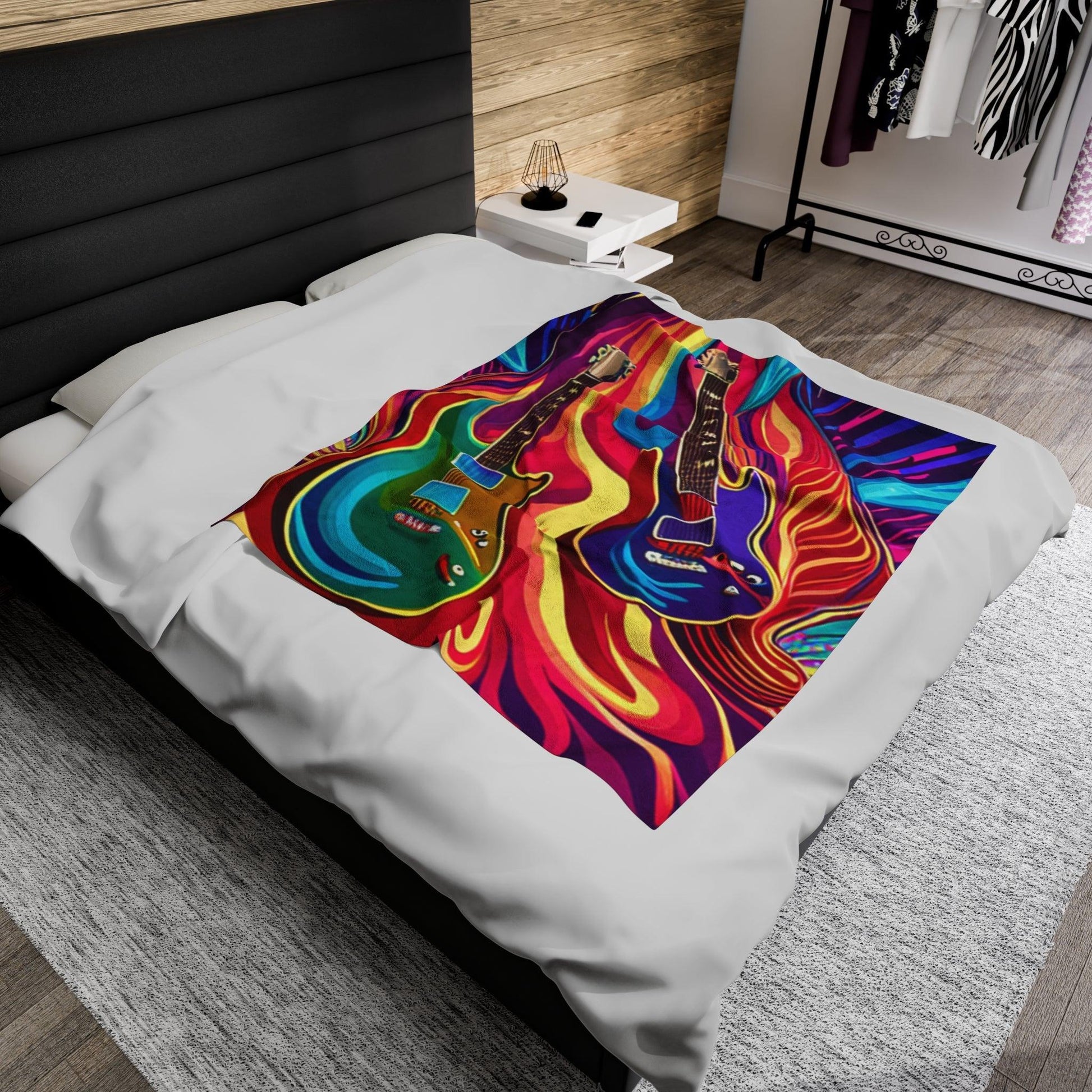 Psychedelic Things Velveteen Plush Blanket - Lizard Vigilante