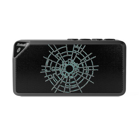 Bluetooth Speaker with Teal Geometric Burst Design