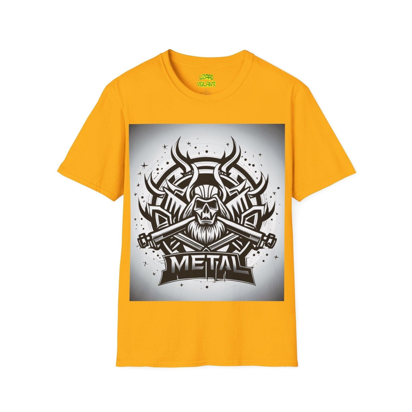 METAL Silver Unisex Softstyle T-Shirt - Lizard Vigilante