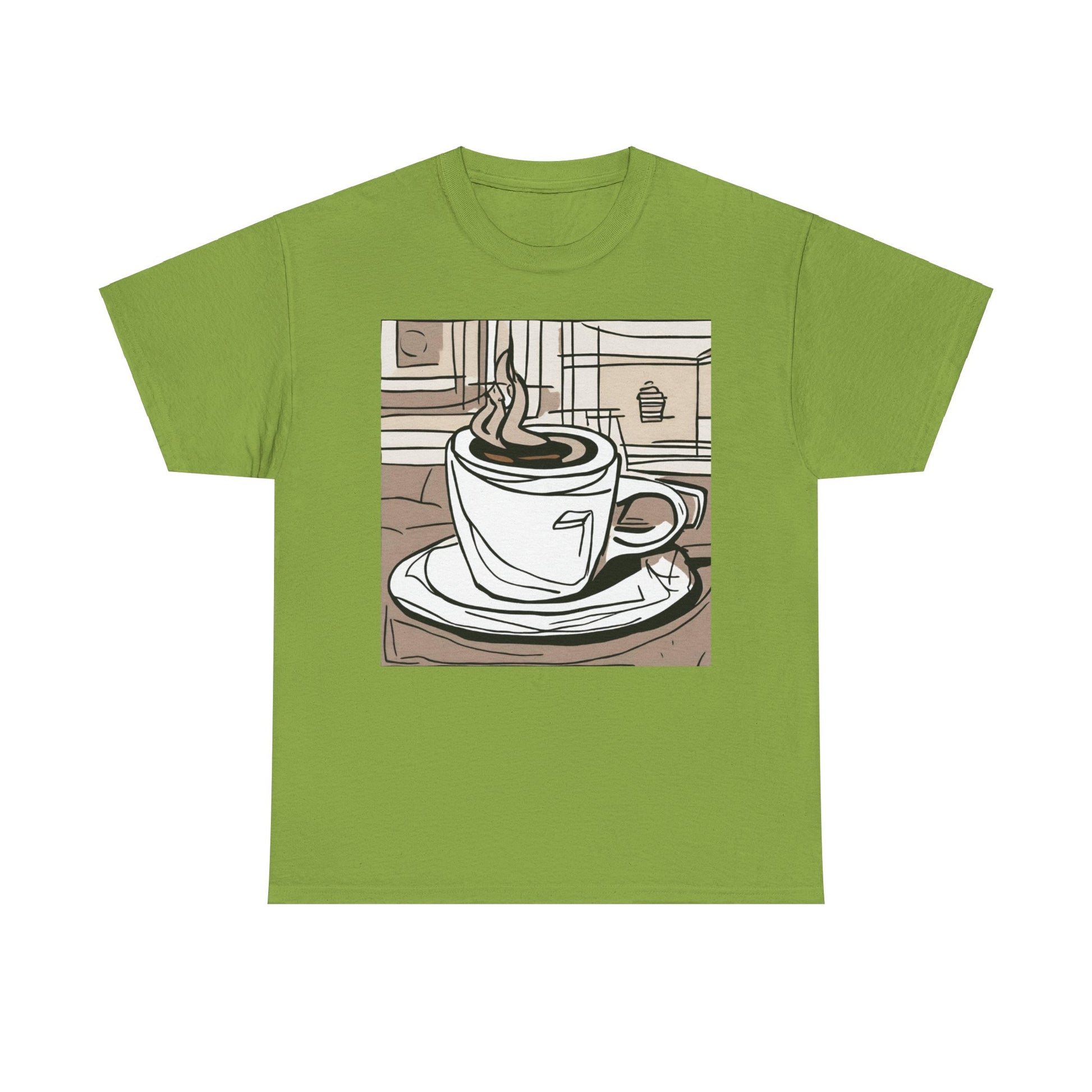 Cup of Coffee Illustration Unisex Heavy Cotton Tee - Lizard Vigilante