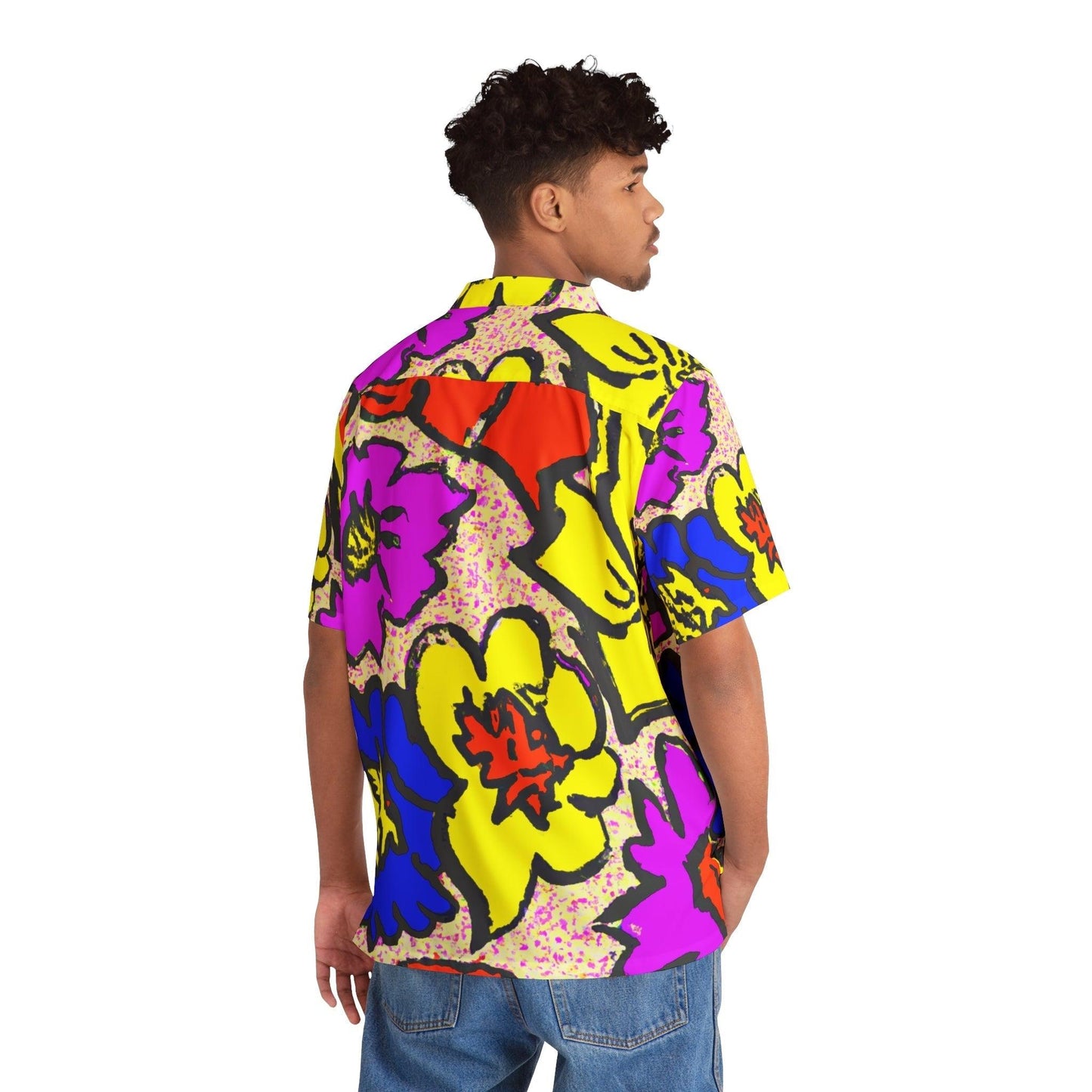 Flowered Men's Hawaiian Shirt - Lizard Vigilante