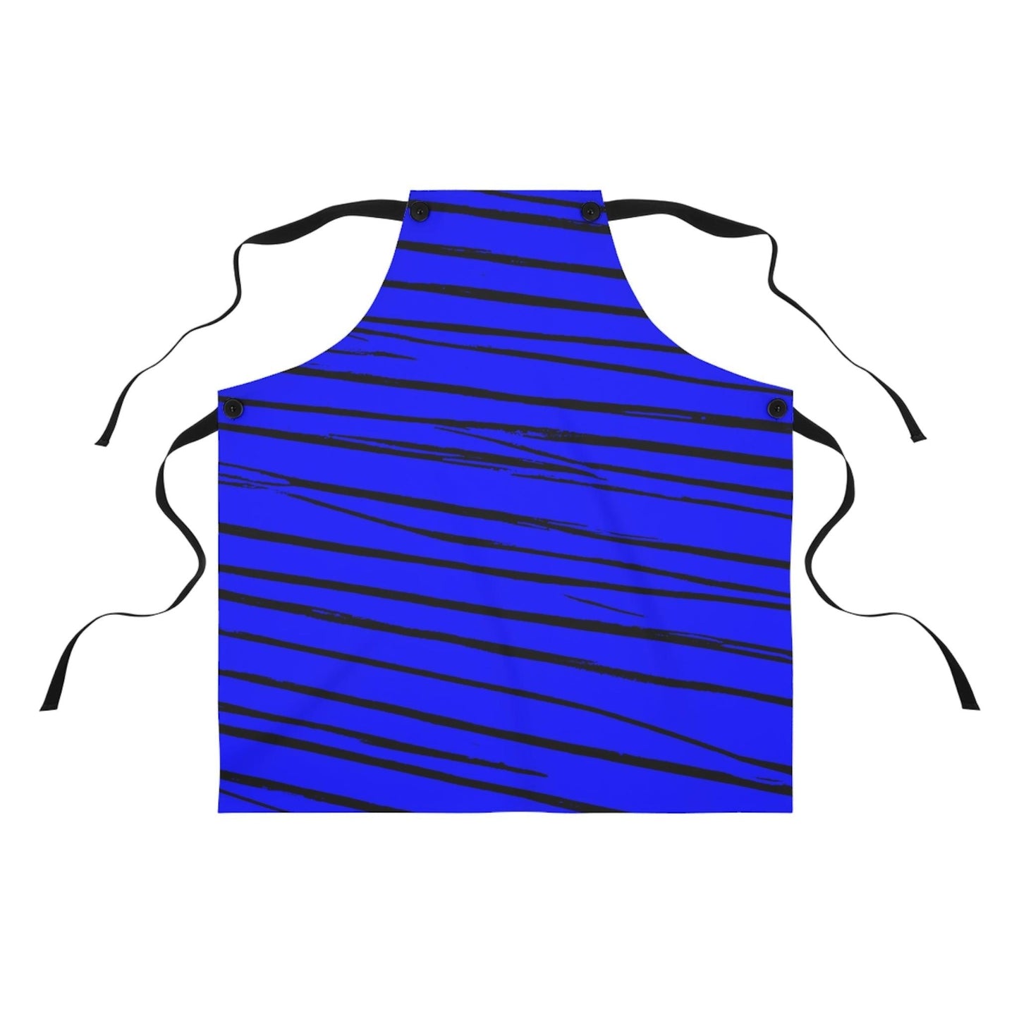 Black & Blue Strips Apron - Lizard Vigilante