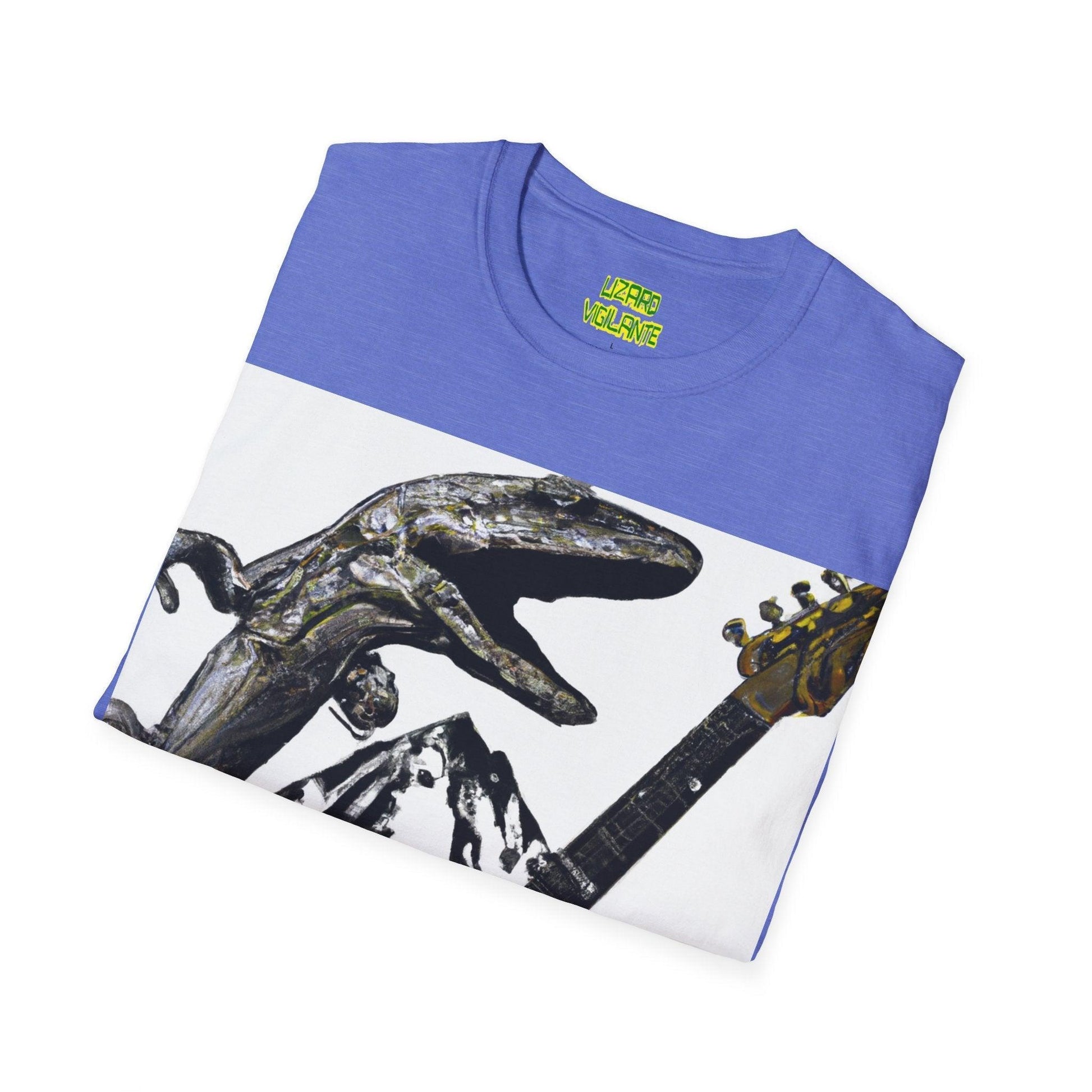 Lizard Vigilante Over Revolver Unisex Softstyle T-Shirt - Lizard Vigilante