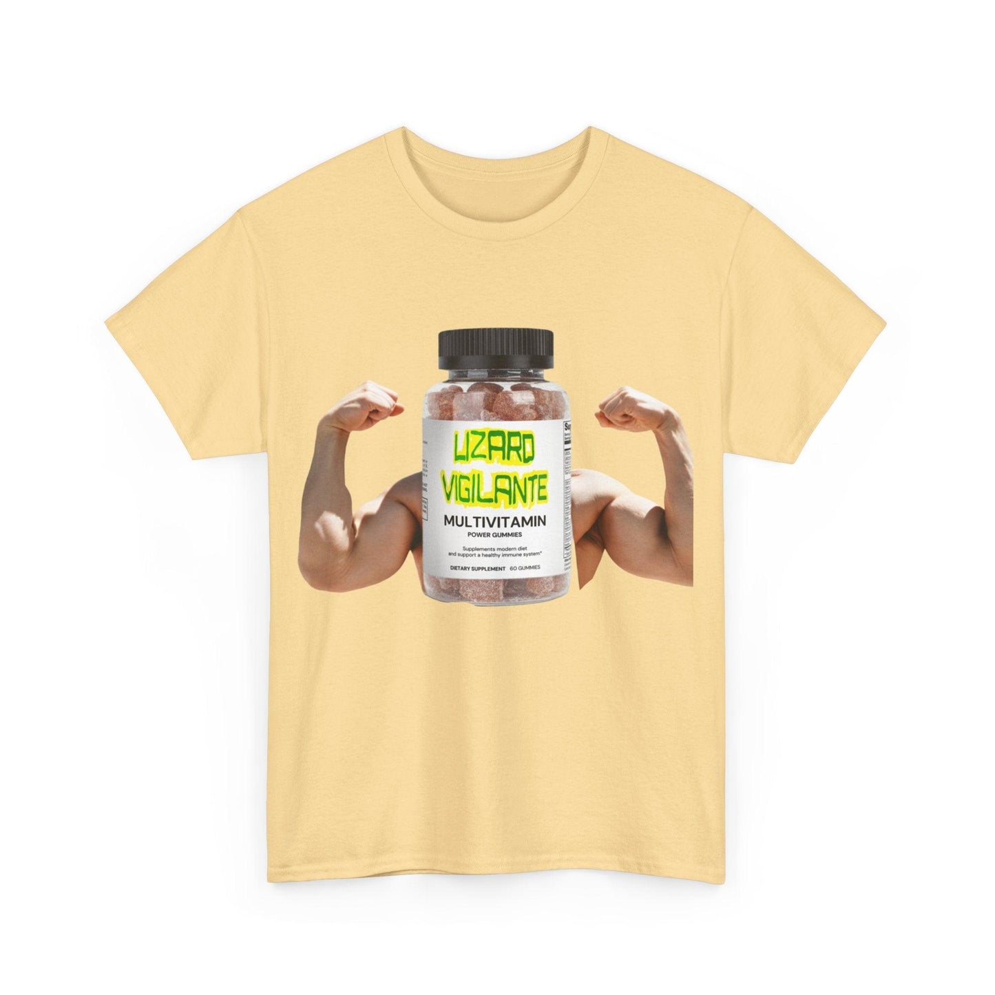 Lizard Vigilante MultiVitamins Muscle Man Unisex Heavy Cotton Tee - Lizard Vigilante