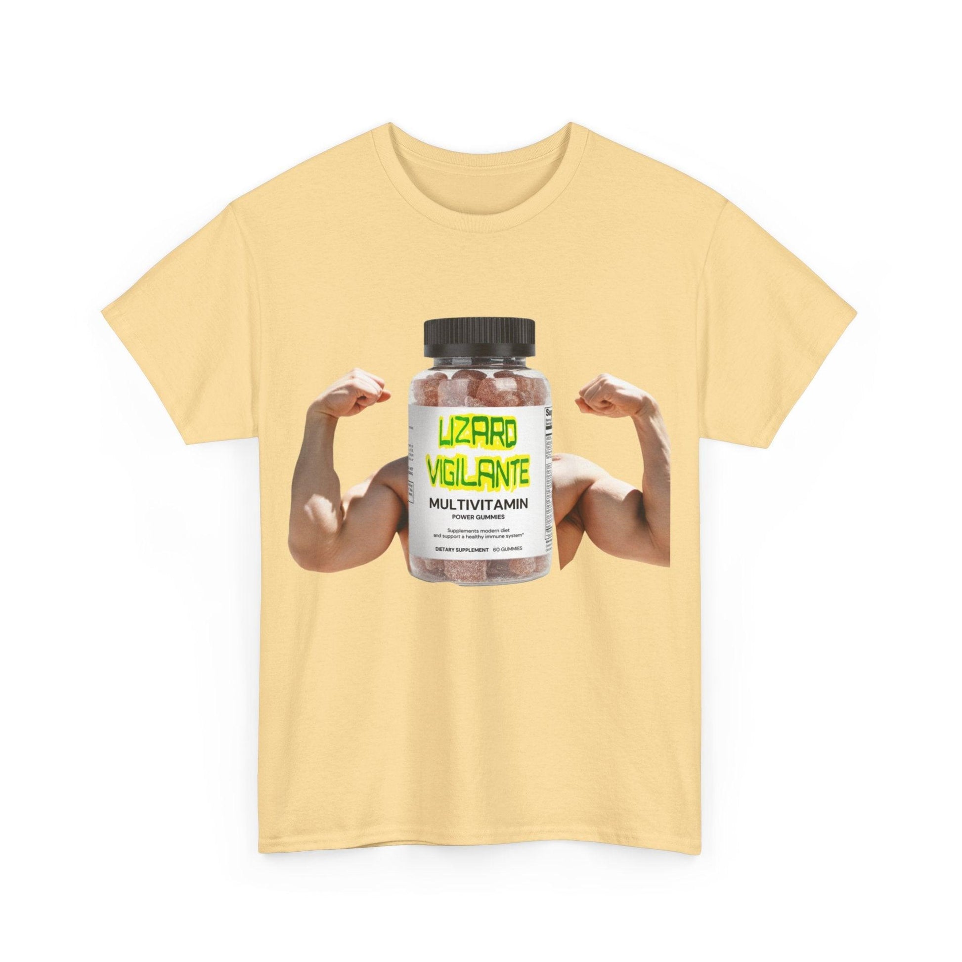 Lizard Vigilante MultiVitamins Muscle Man Unisex Heavy Cotton Tee - Lizard Vigilante