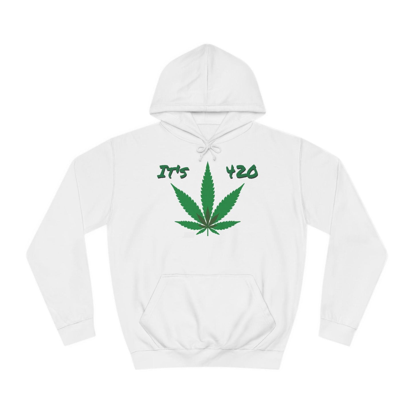 It's 420 Pot Leaf Unisex College Hoodie - White - Premium Hoodie from Printify - Just $49.07! Shop now at Lizard Vigilante