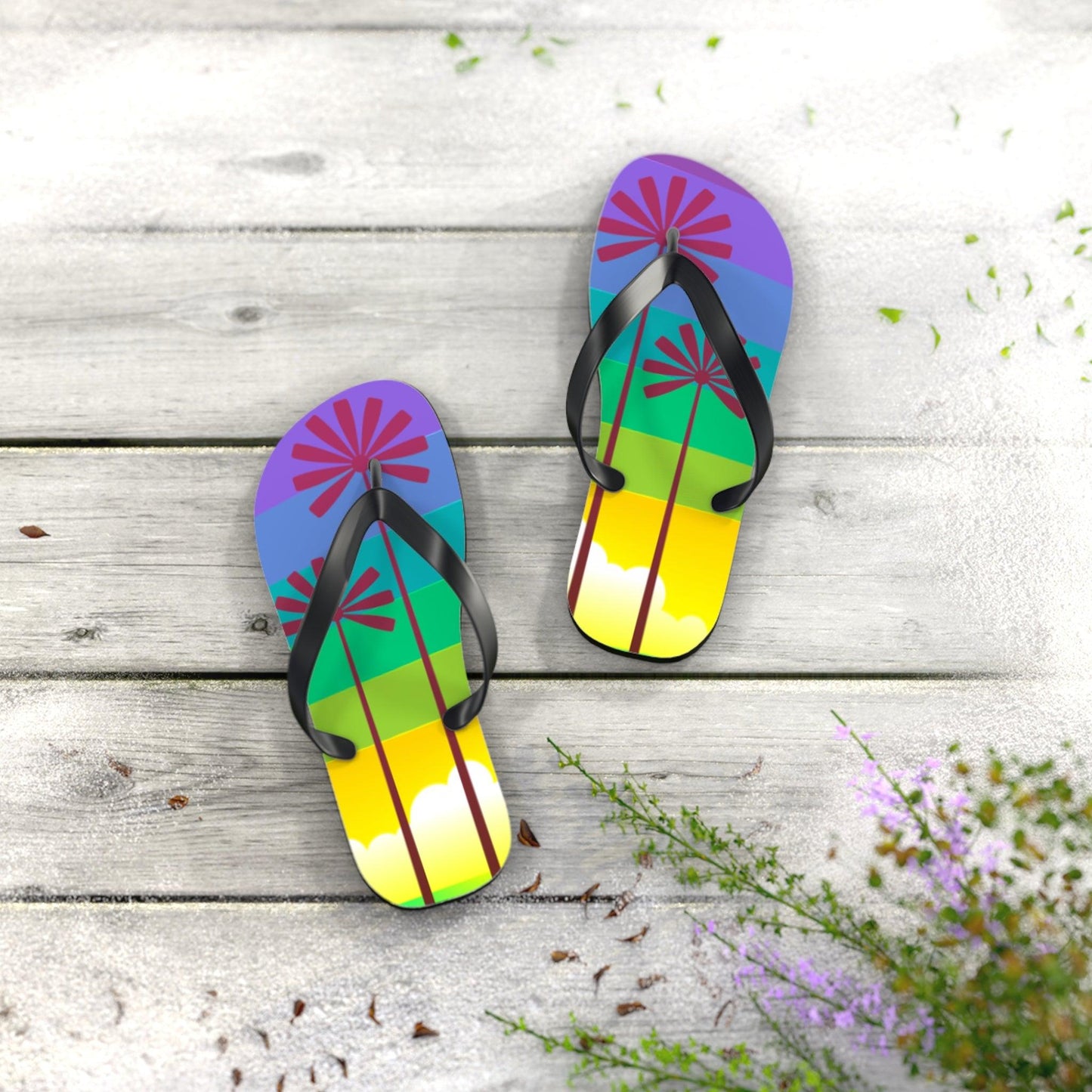 Palm Treed Flip Flops - Lizard Vigilante