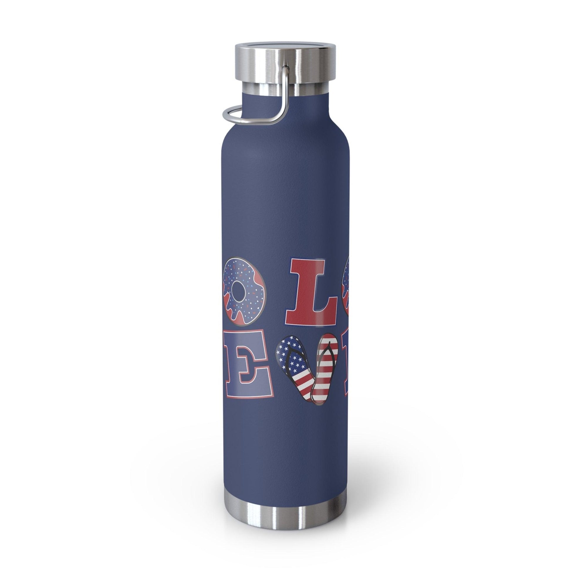 LOVE American Styled Red White and Blue Copper Vacuum Insulated Bottle, USA 22oz - Lizard Vigilante