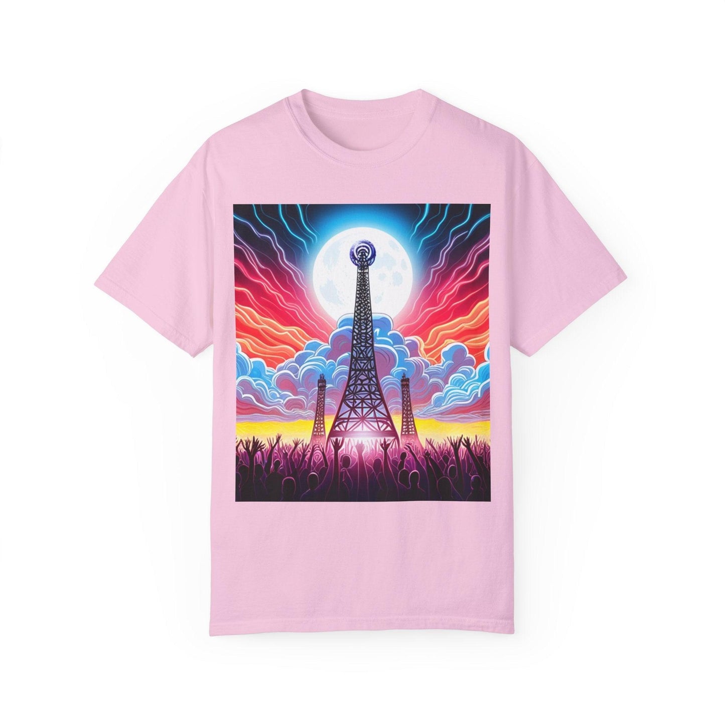 Eiffel CellTower Unisex Garment-Dyed T-shirt - Lizard Vigilante