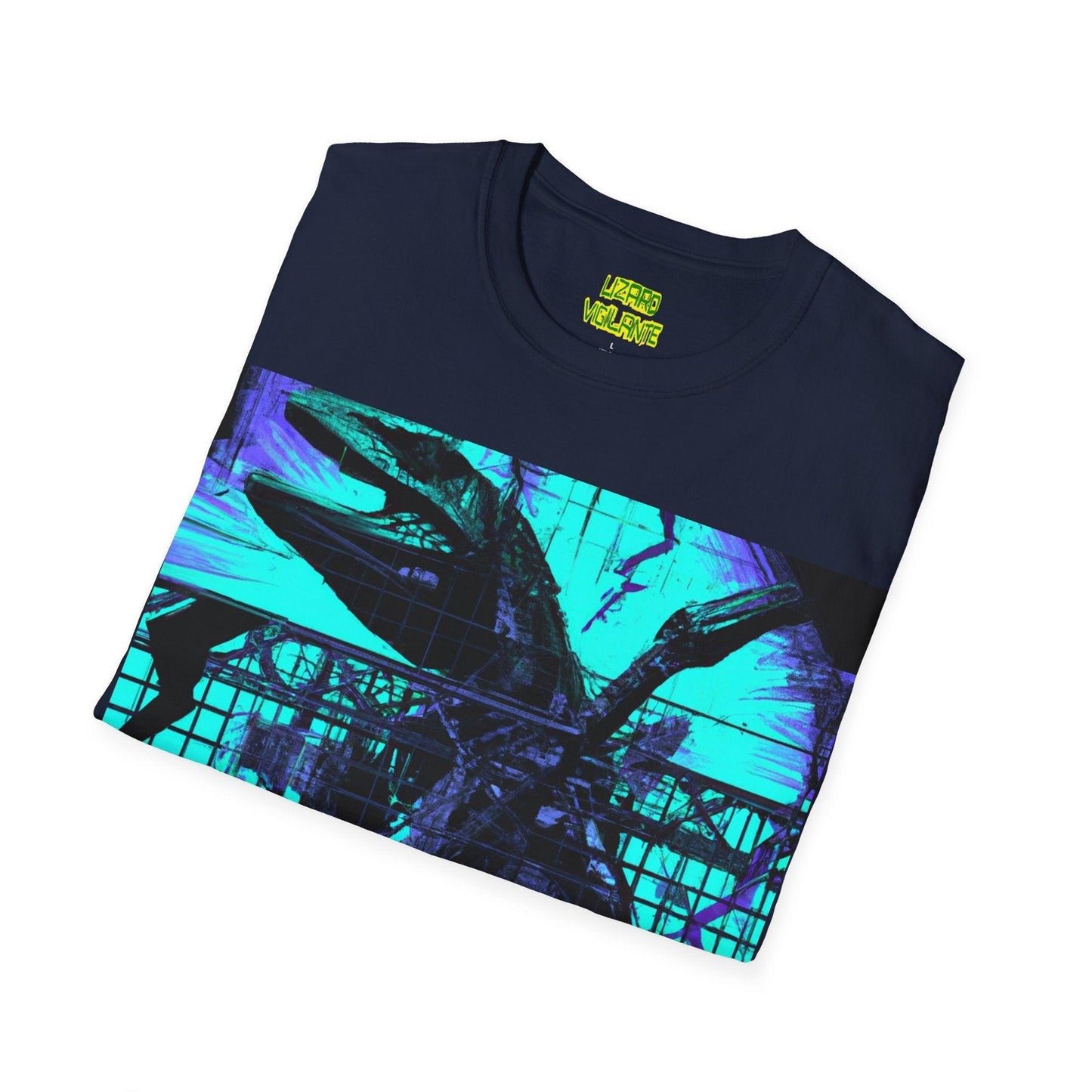 Lizard Lockup with Lizard Vigilante Unisex Softstyle T-Shirt - Lizard Vigilante