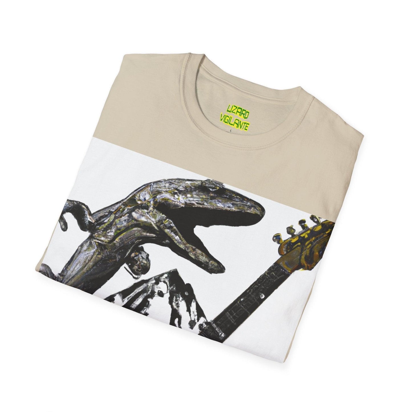 Lizard Vigilante Over Revolver Unisex Softstyle T-Shirt - Lizard Vigilante