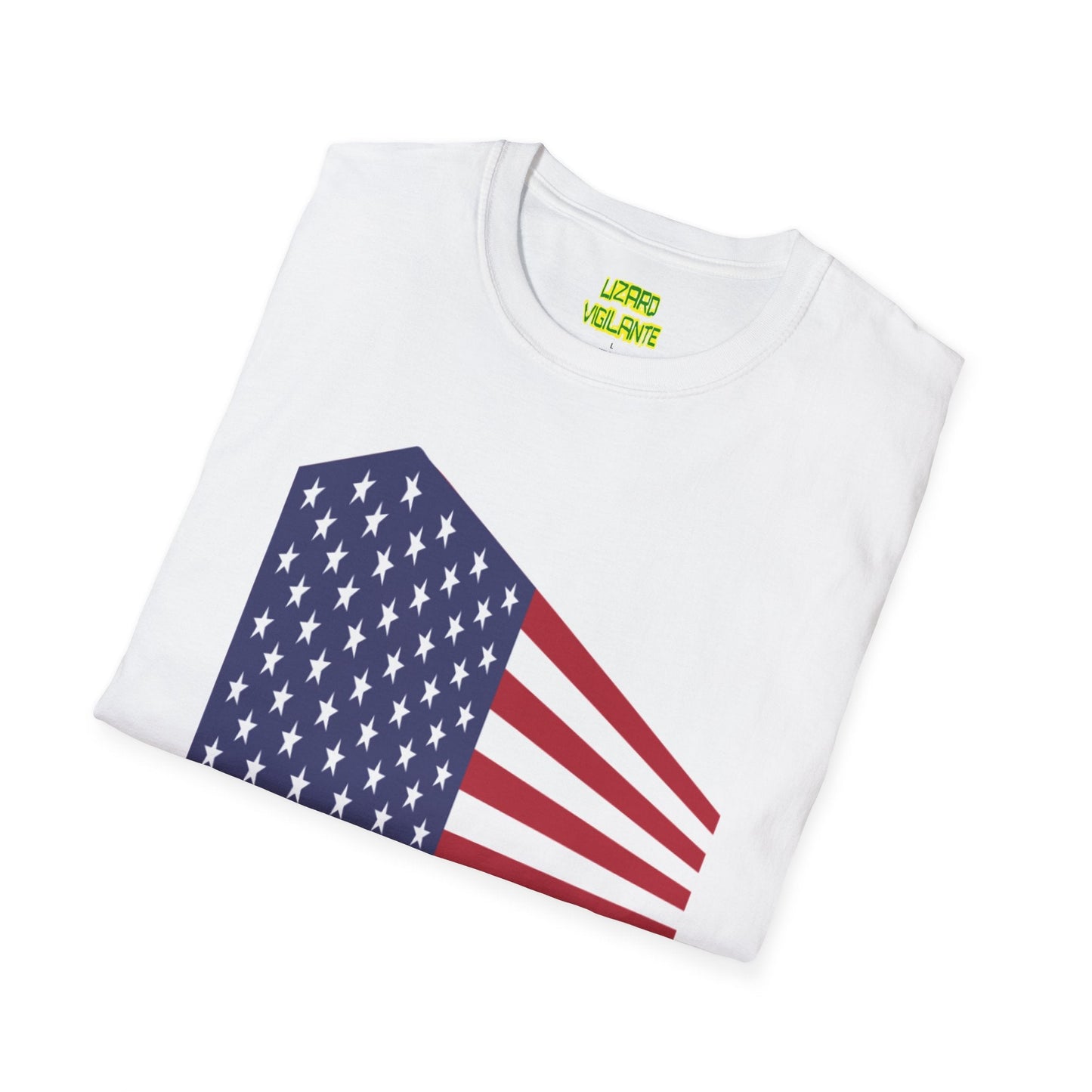 American Flag Rectangle Block Unisex Softstyle T-Shirt - Lizard Vigilante