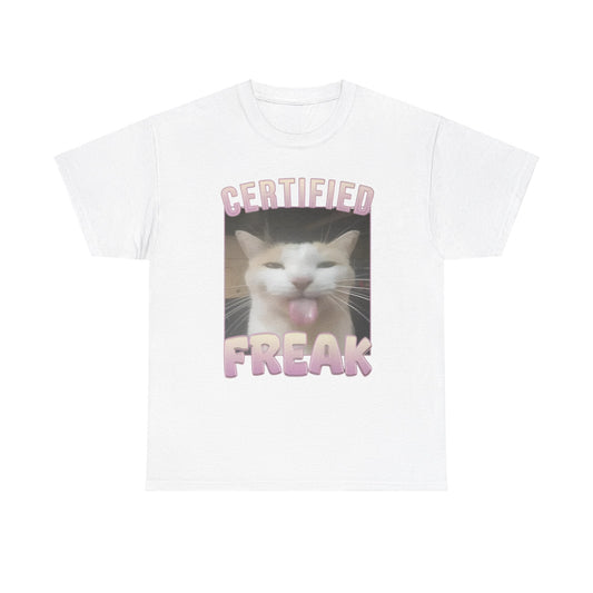 Certified Freak Funny Cat Meme T-Shirt – Hilarious Cat Lover Graphic Tee