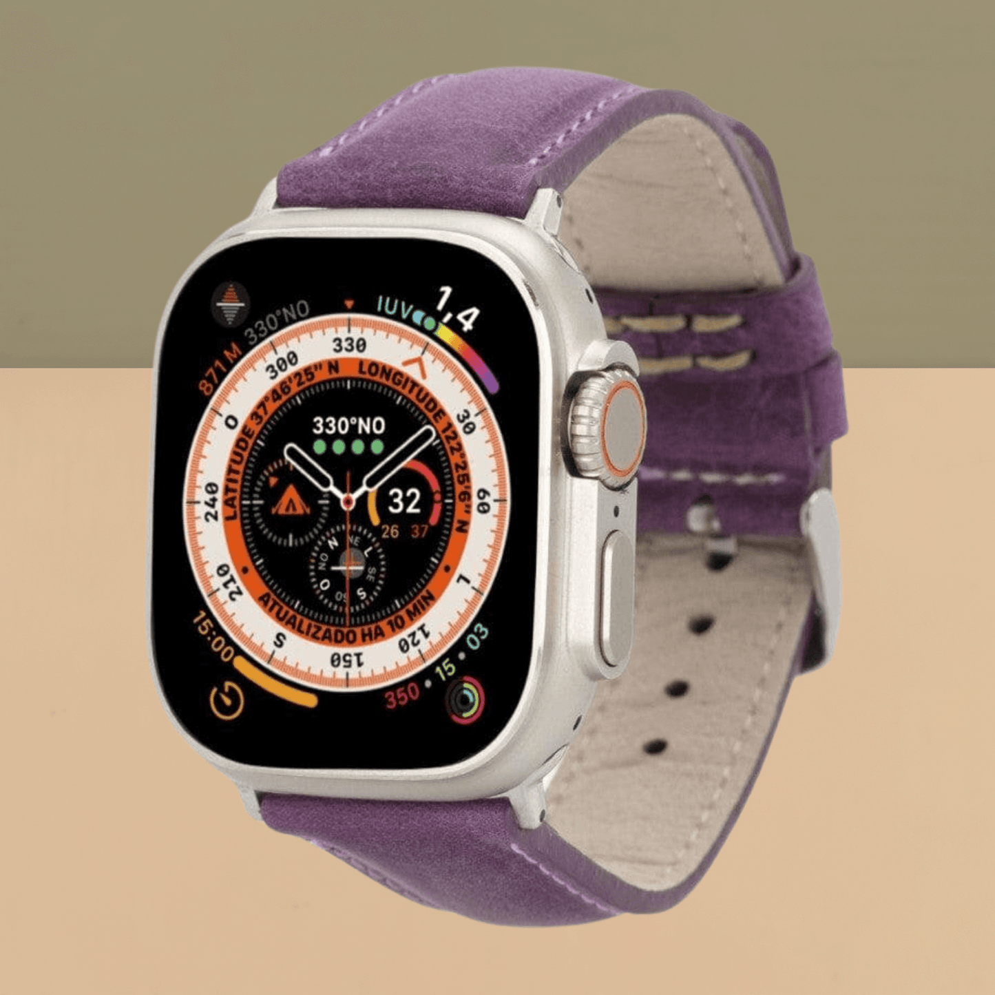 Apple Watch Purple Leather Strap - Boston