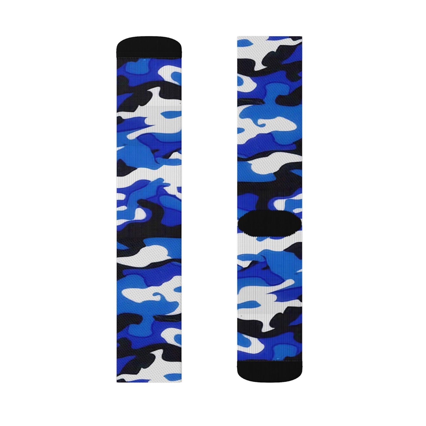 Blue Black White Grey Camo Sublimation Socks - Lizard Vigilante