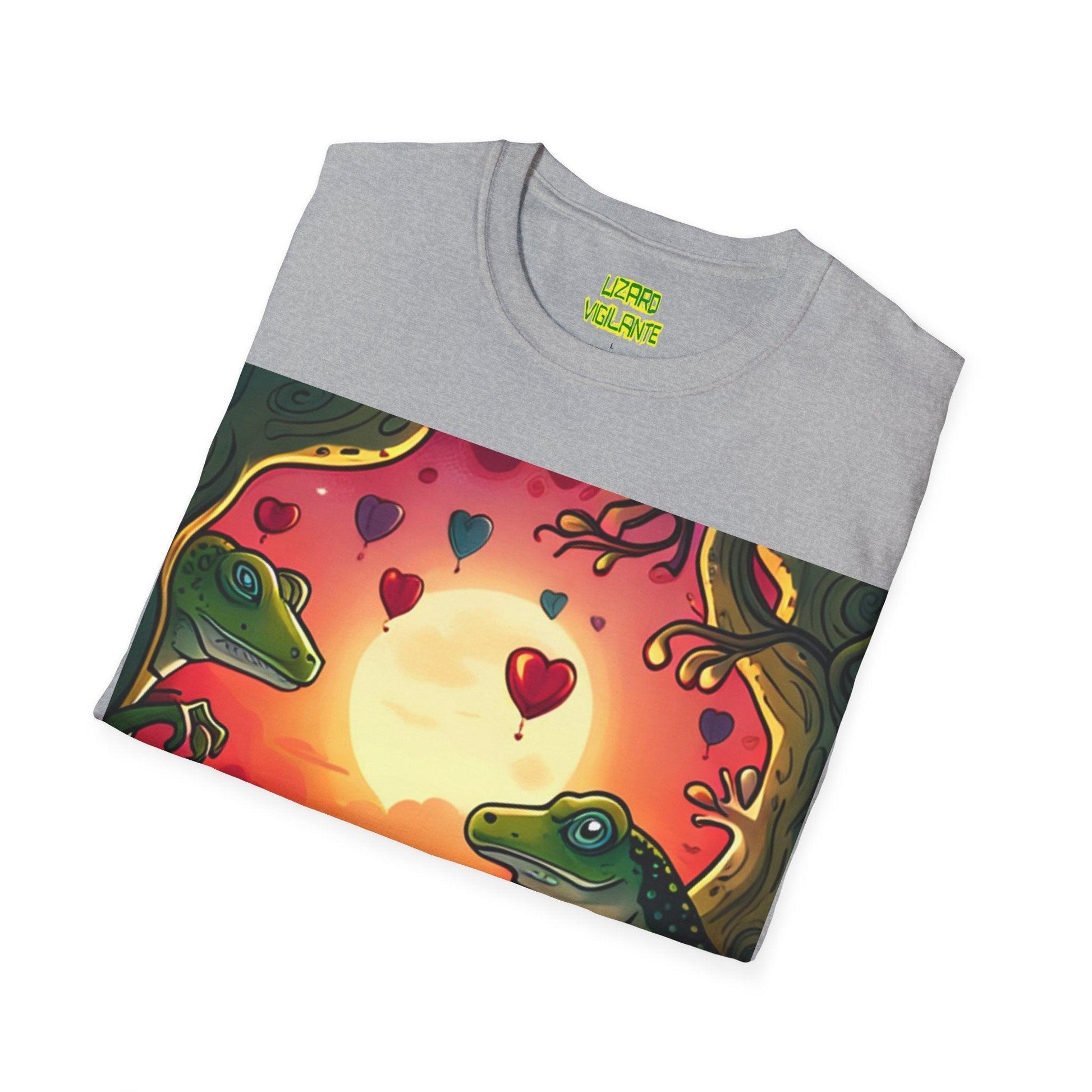 Floating Heart Lizards Unisex Softstyle T-Shirt - Lizard Vigilante