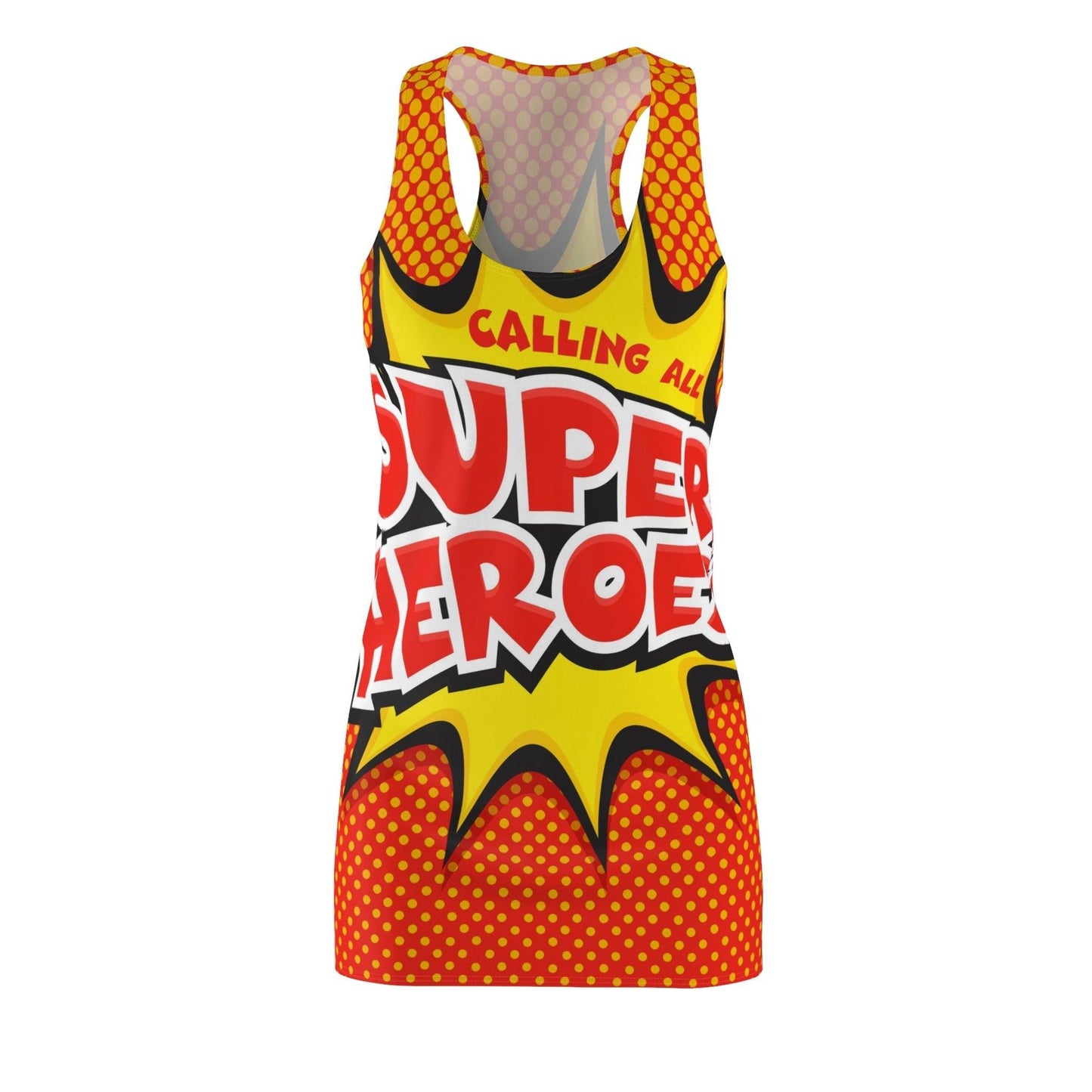 Calling All Super Heroes Women's Cut & Sew Racerback Dress (AOP) - Lizard Vigilante