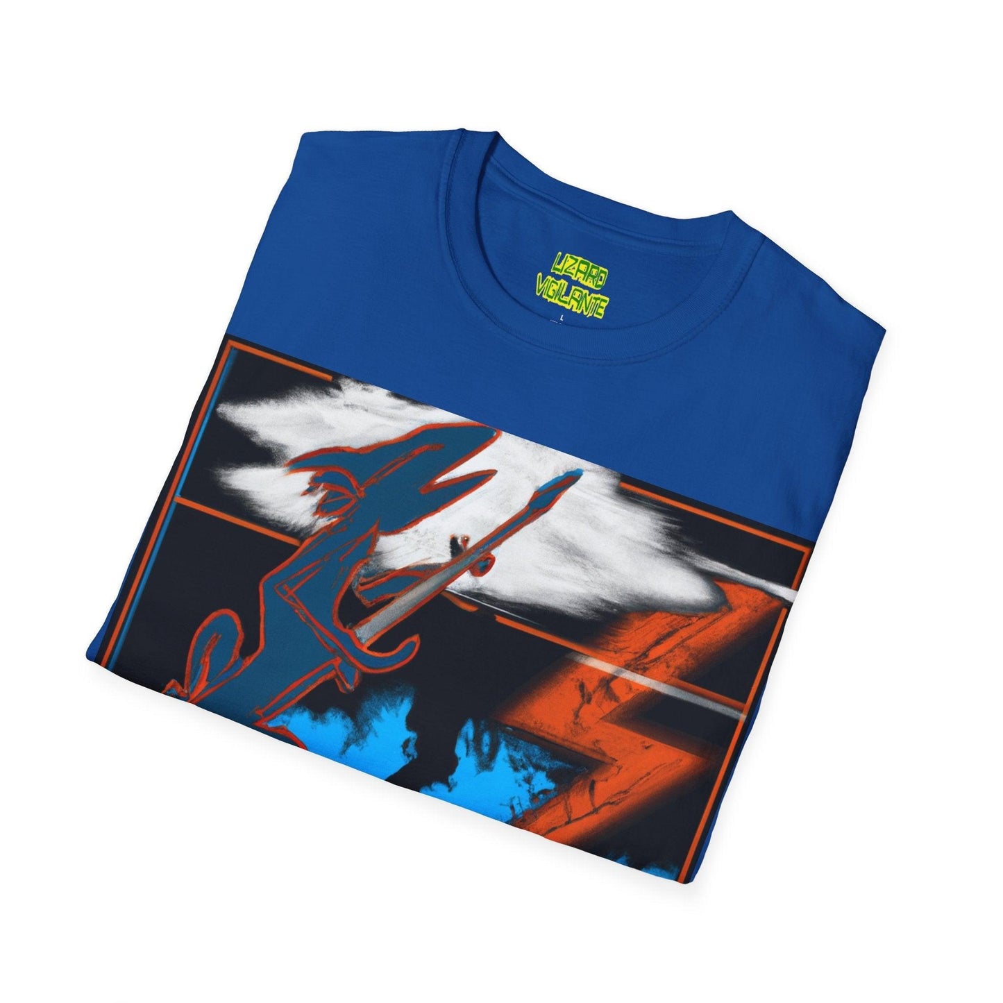 Lizard Vigilante on the Mountain Unisex Softstyle T-Shirt - Lizard Vigilante