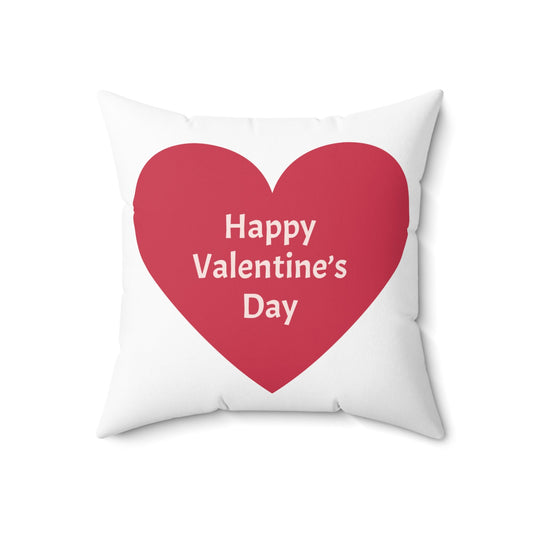 Happy Valentine’s Day Spun Polyester Square Pillow - Lizard Vigilante