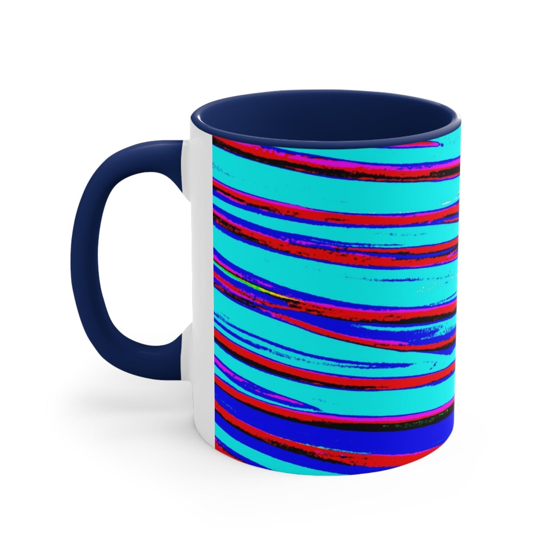 Strips Accent Coffee Mug, 11oz - Lizard Vigilante