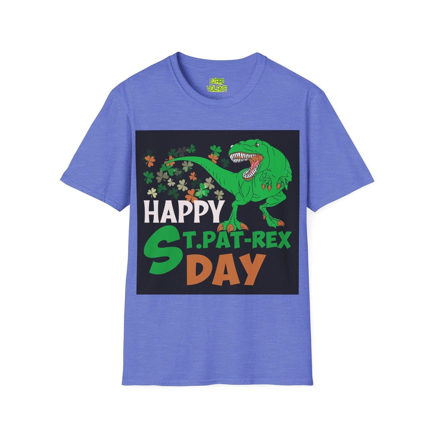 Happy St. Pat-Rex Day T-Rex Dinosaur Unisex Softstyle T-Shirt - Lizard Vigilante