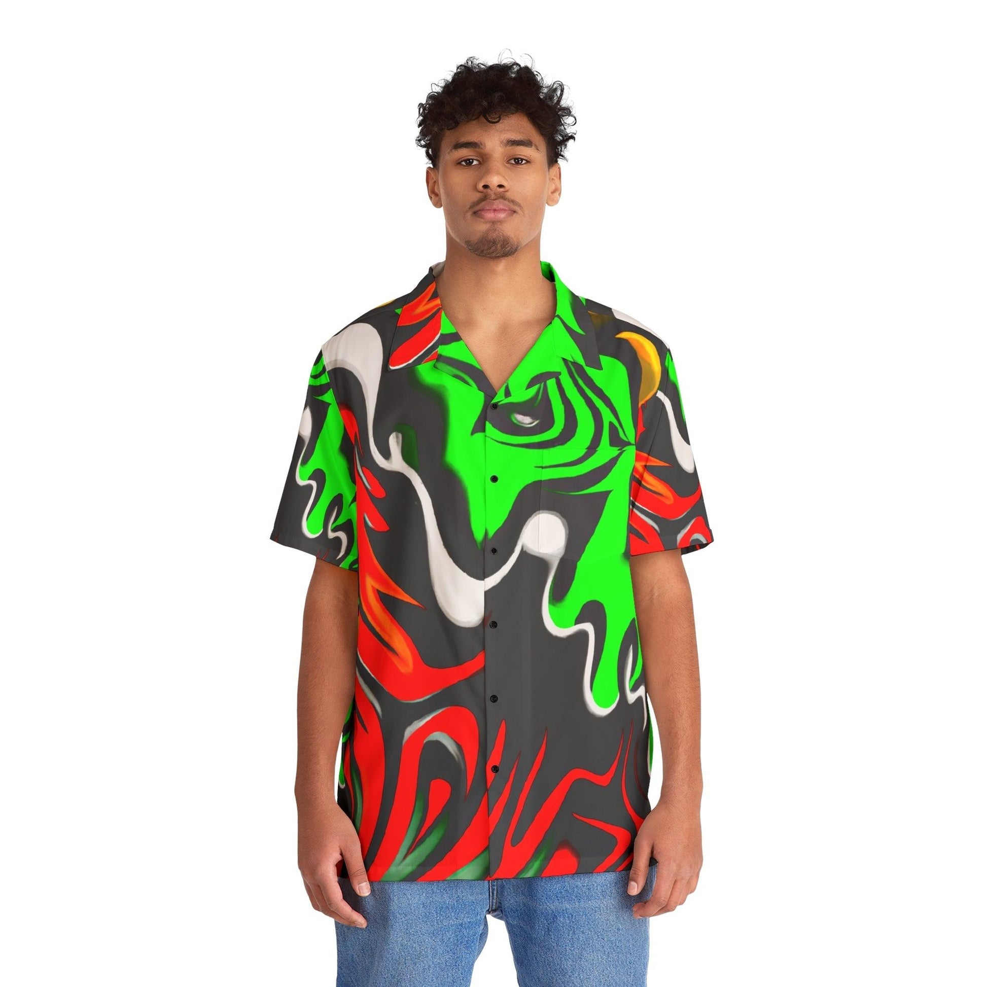 Men's Hawaiian Lava Shirt (AOP) - Lizard Vigilante