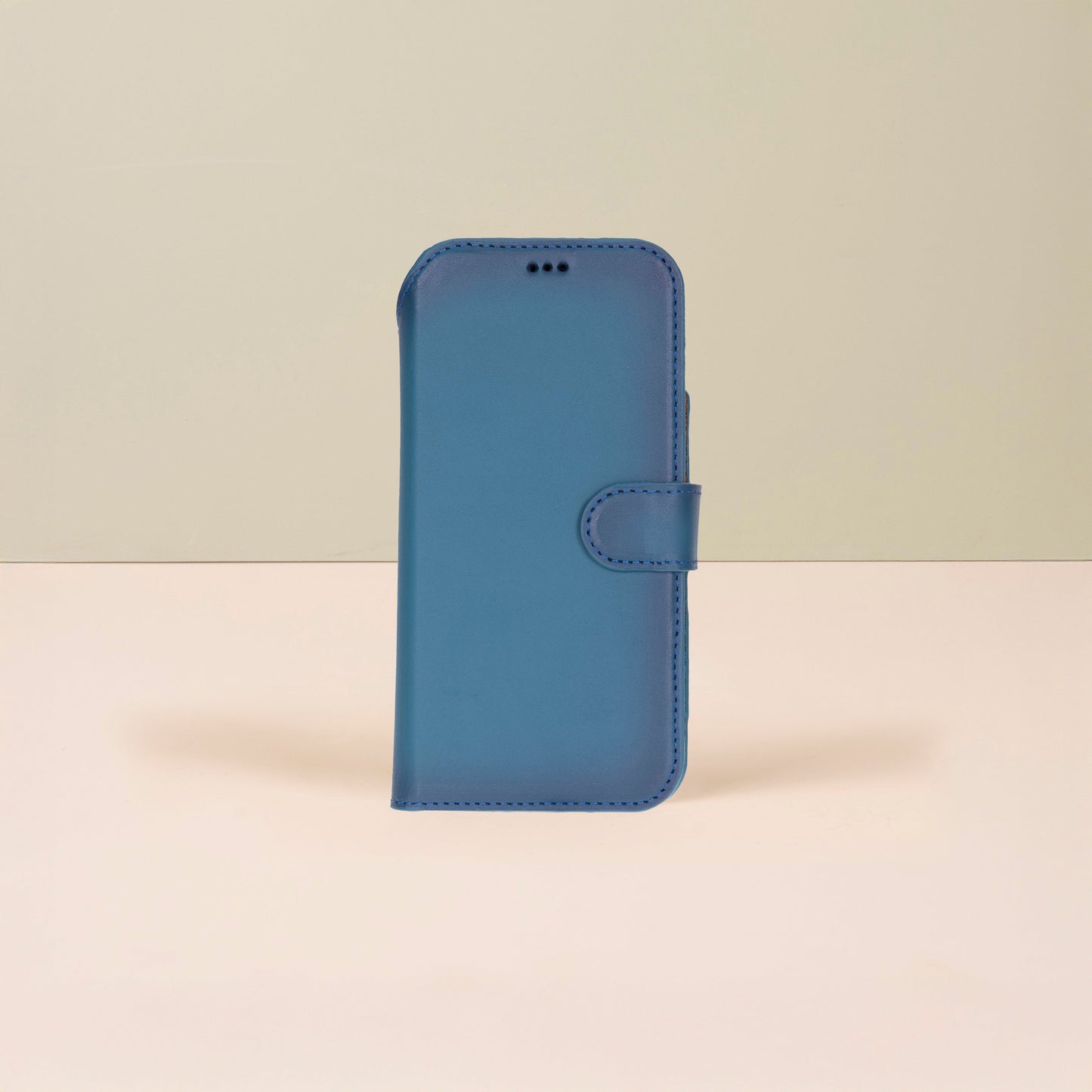 Leather iPhone 17 Pro Wallet Case – Blue - Austin