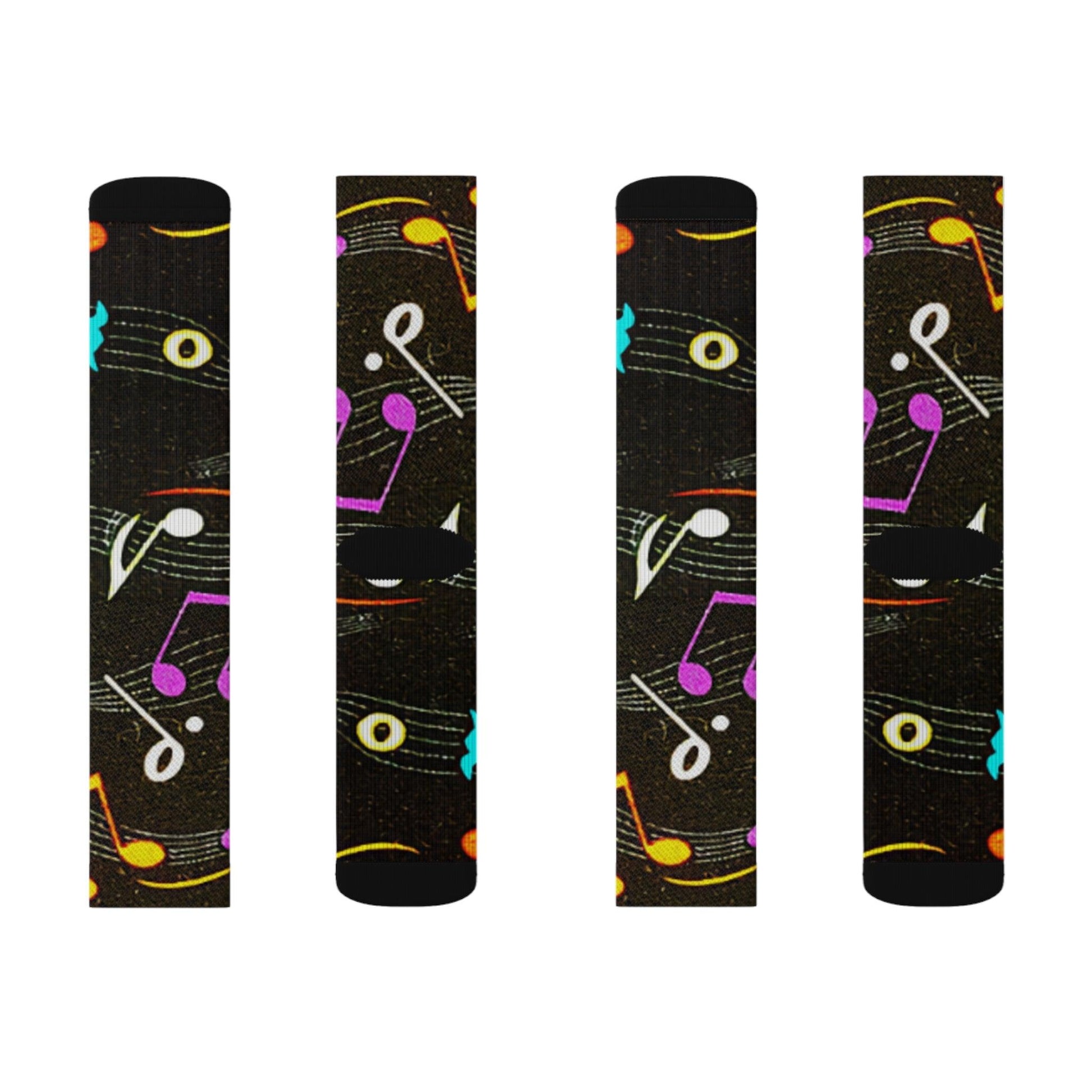 Musical Notes Sublimation Socks - Lizard Vigilante