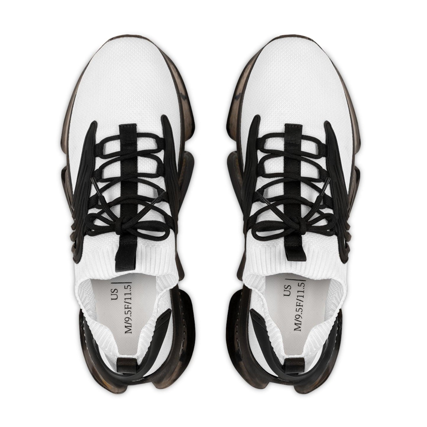 Men's Mesh Sneakers - White with Black Soles - Lizard Vigilante