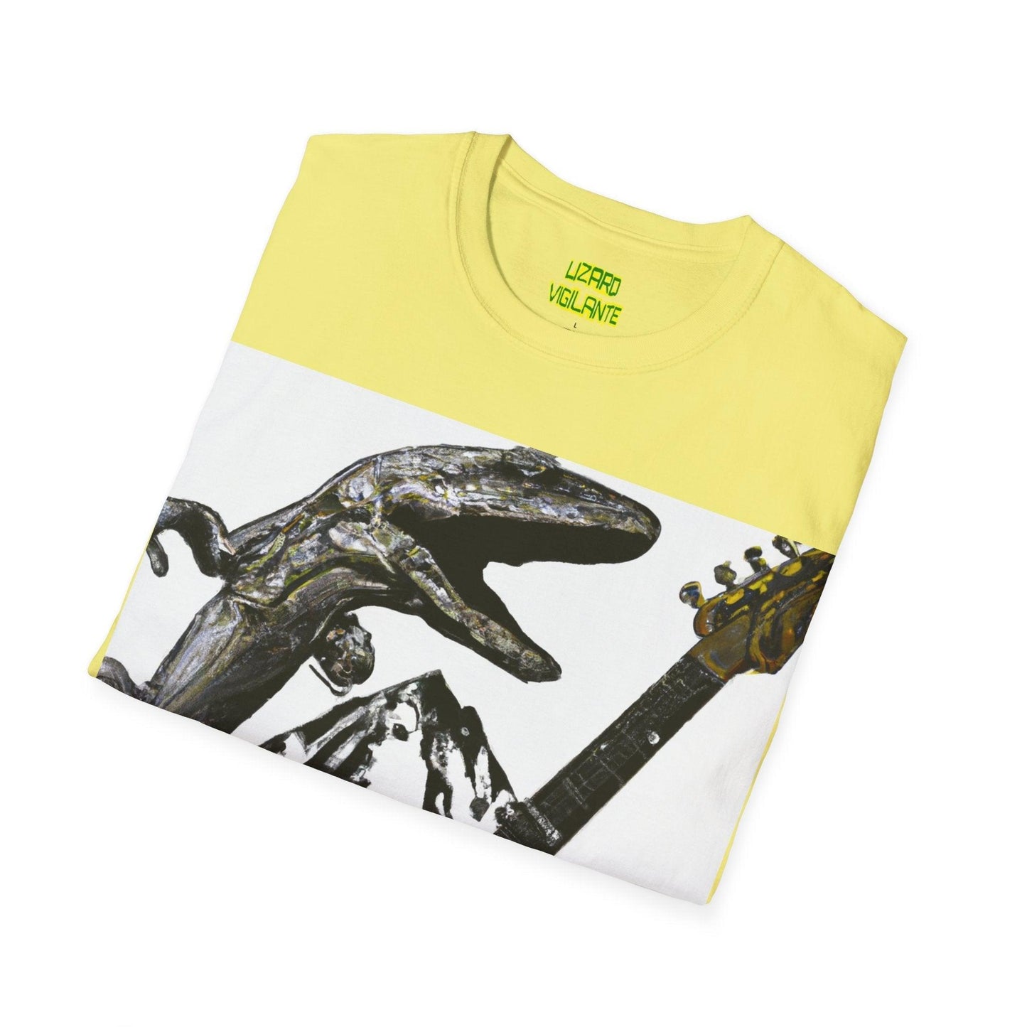 Lizard Vigilante Over Revolver Unisex Softstyle T-Shirt - Lizard Vigilante