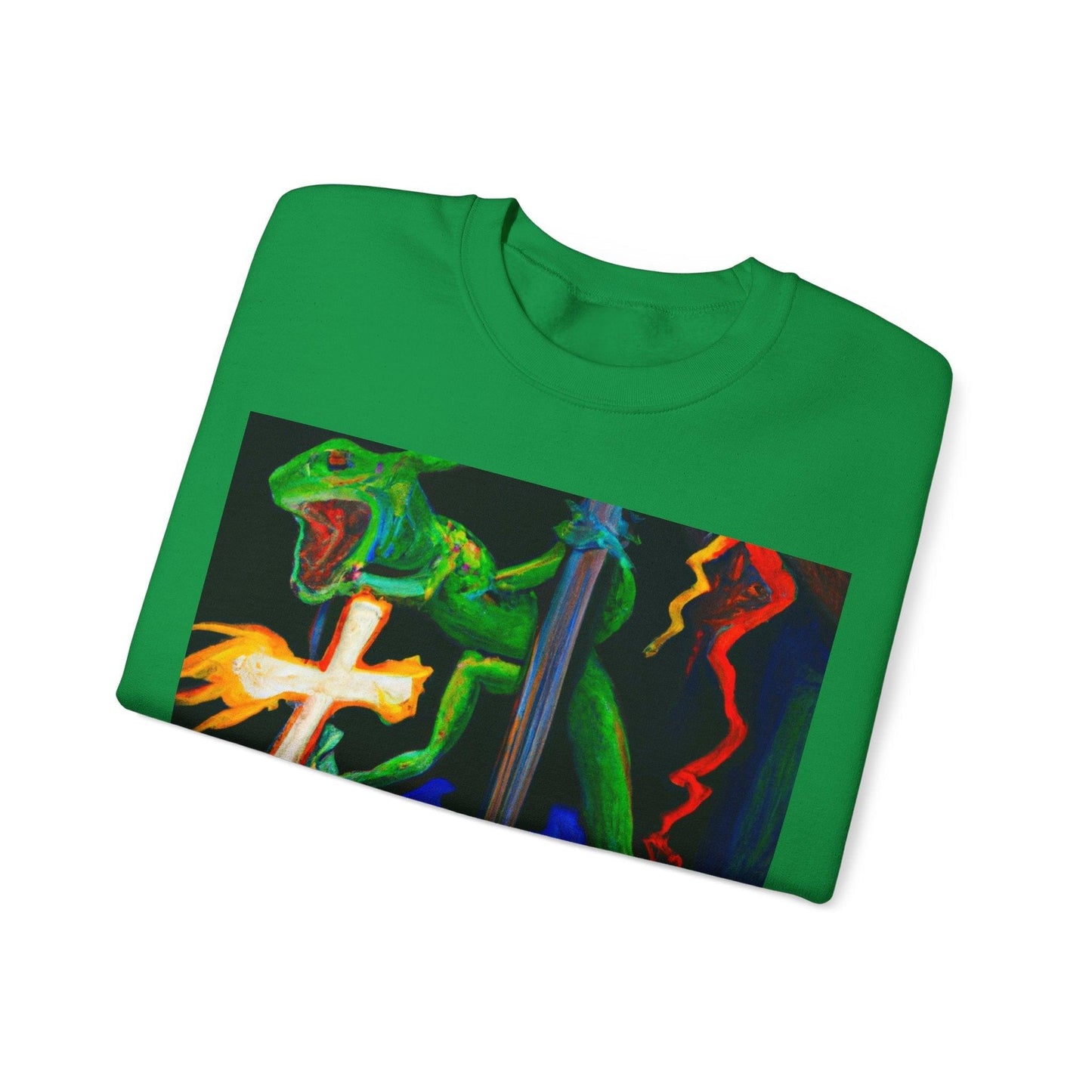 Lizard Vigilante Lightning Cross Unisex Heavy Blend™ Crewneck Sweatshirt - Lizard Vigilante