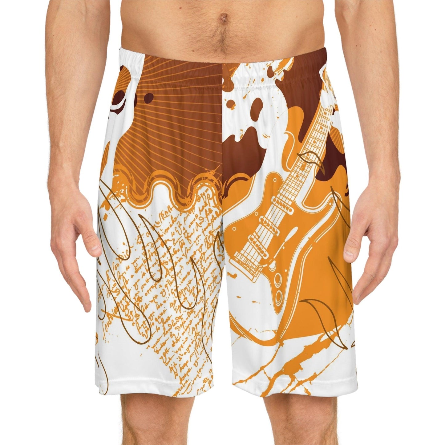 Skull Guitar Basketball Shorts - Lizard Vigilante