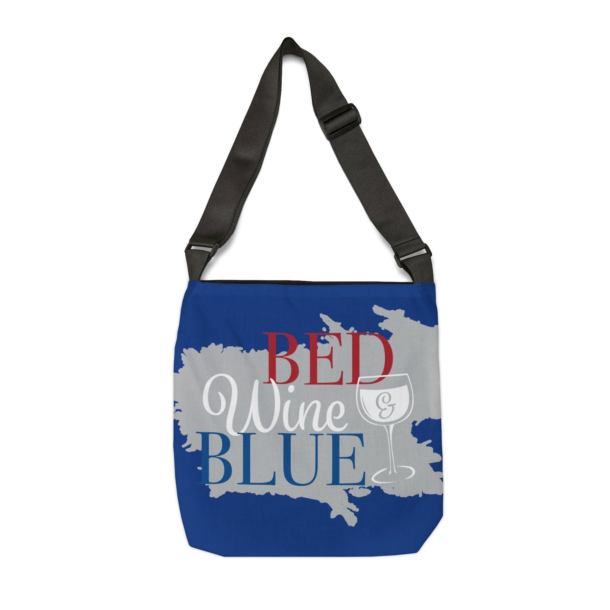 BED WINE & BLUE Adjustable Tote Bag (AOP) - Lizard Vigilante