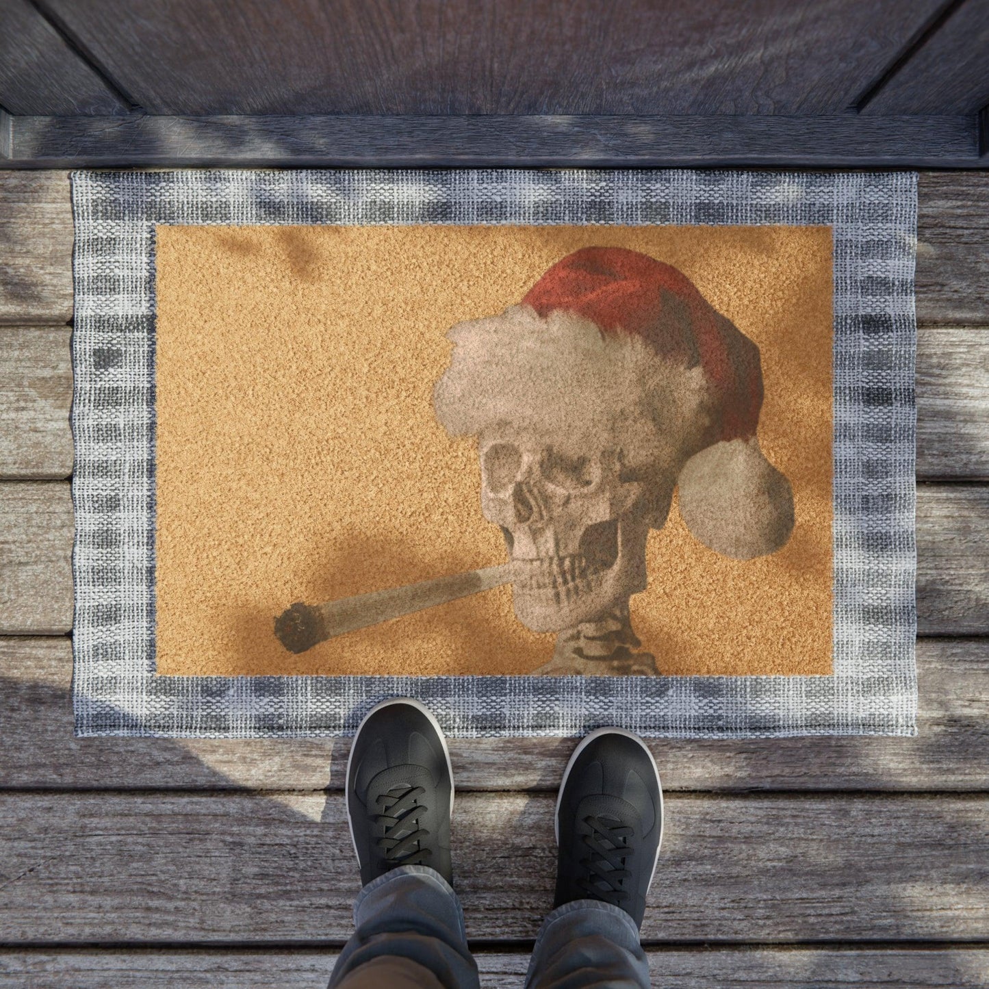 Skeleton Santa Toking Doormat - Lizard Vigilante