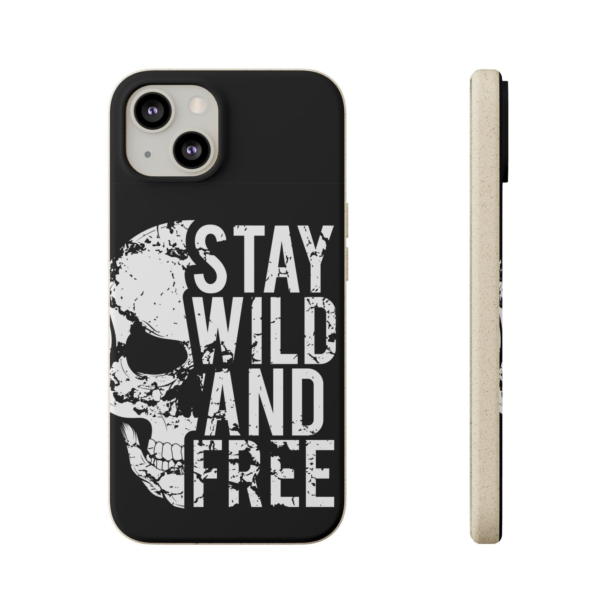 Stay Wild And Free Skull Biodegradable Cases - Lizard Vigilante