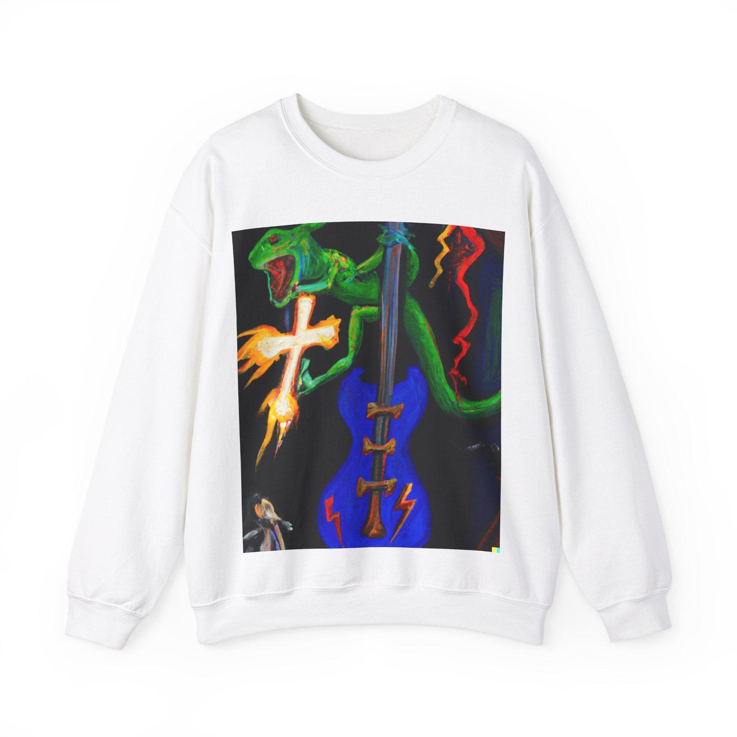 Lizard Vigilante Lightning Cross Unisex Heavy Blend™ Crewneck Sweatshirt - Lizard Vigilante